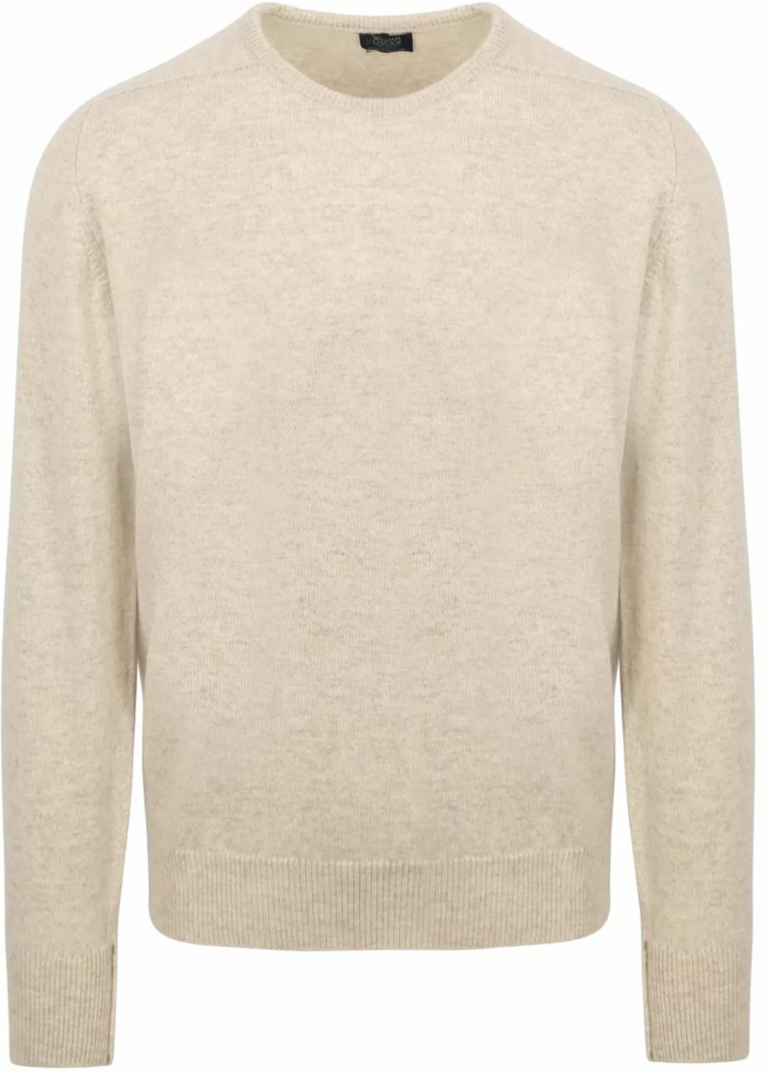 William Lockie O-Auschnitt Pullover Lammwolle Beige - Größe M günstig online kaufen