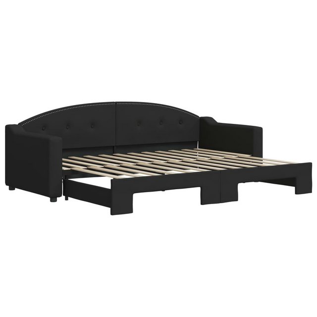 vidaXL Gästebett Gästebett Tagesbett Ausziehbar Schwarz 80x200 cm Stoff Bet günstig online kaufen