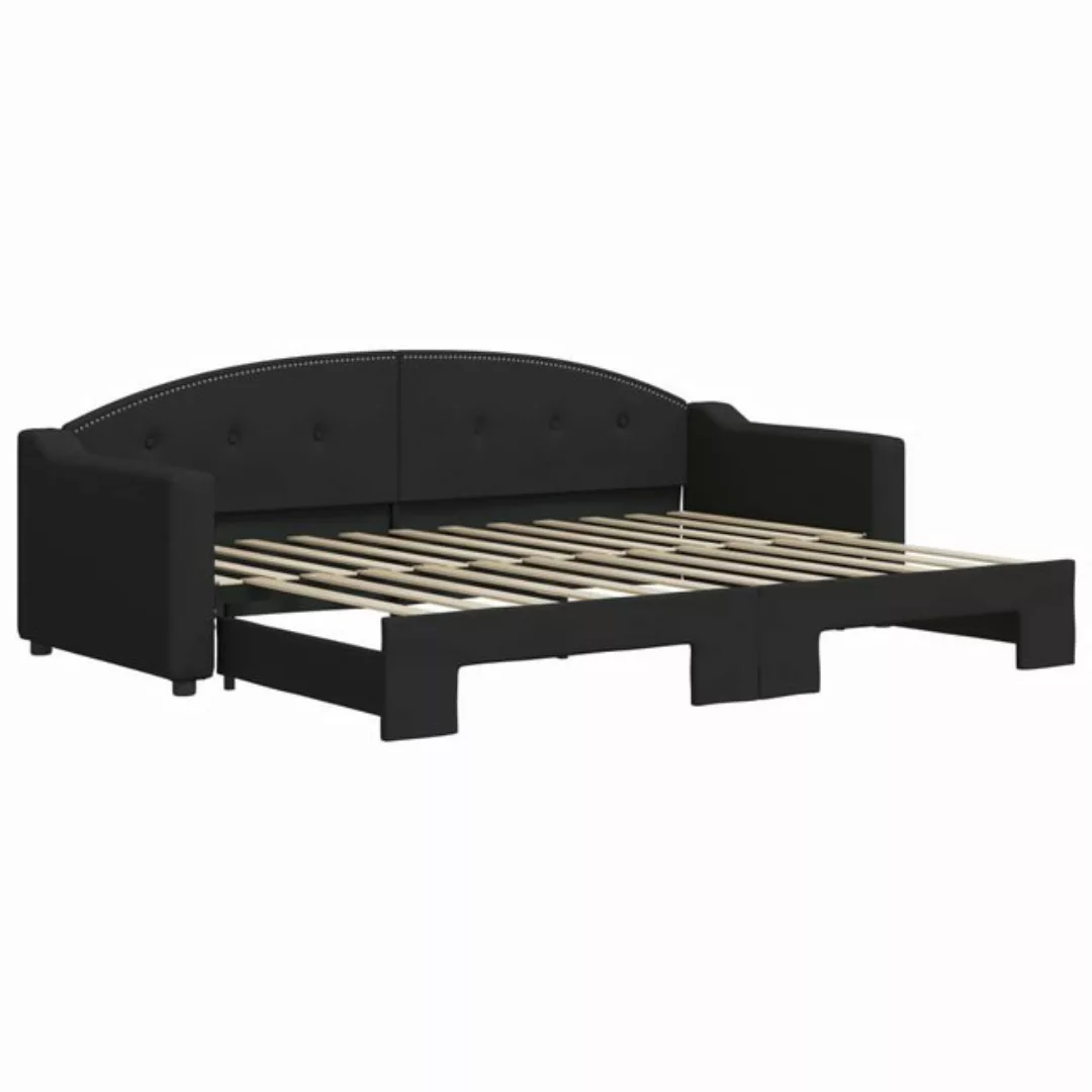 vidaXL Bett, Tagesbett Ausziehbar Schwarz 80x200 cm Stoff günstig online kaufen