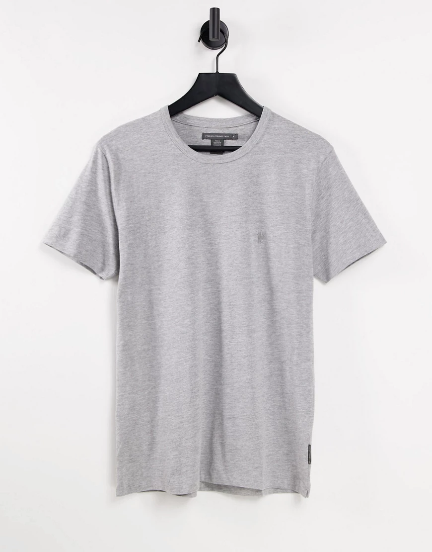 French Connection – T-Shirt in Hellgrau mit Rundhalsausschnitt günstig online kaufen