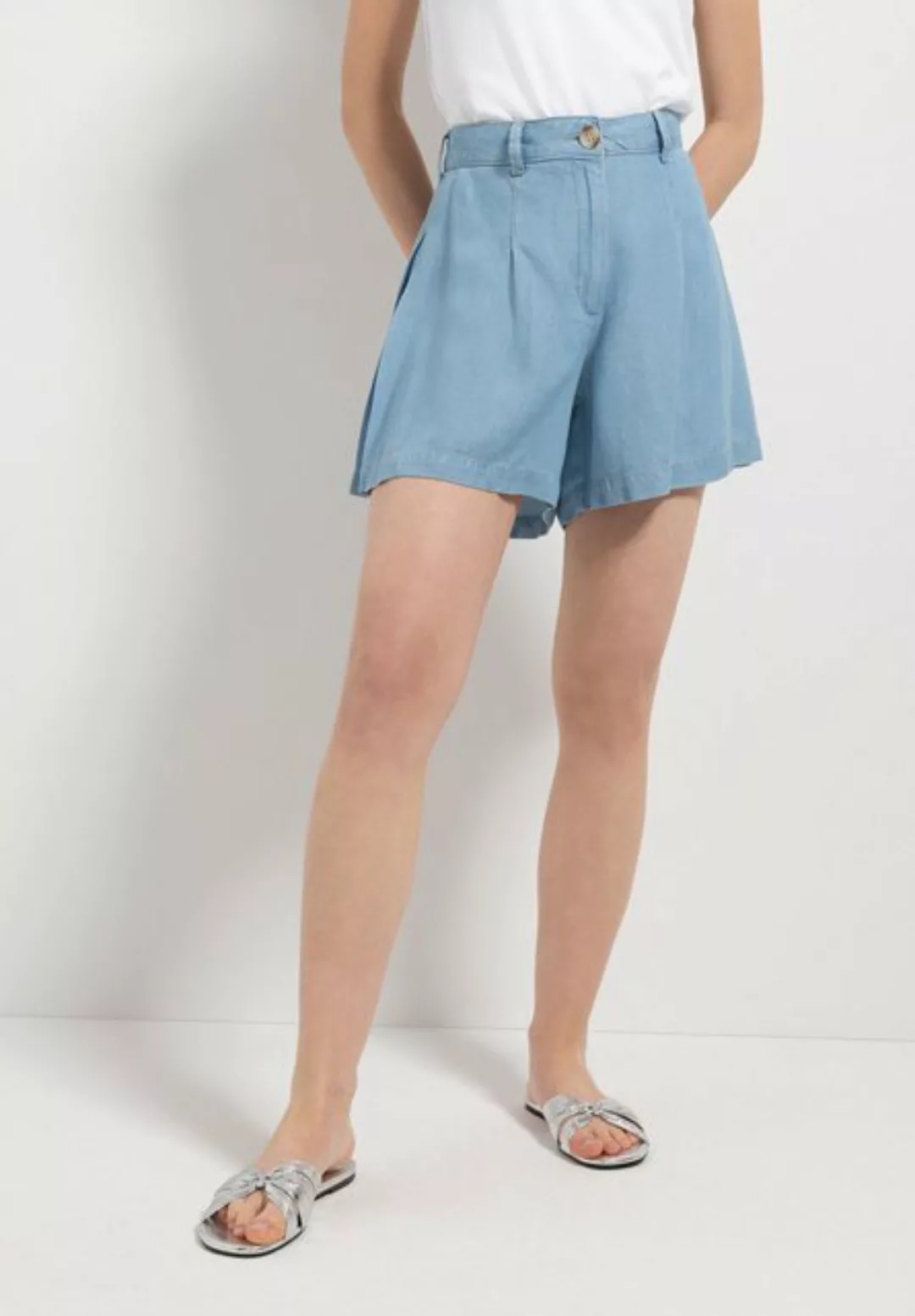 weite Lyocell Shorts, denim blue, Sommer-Kollektion günstig online kaufen
