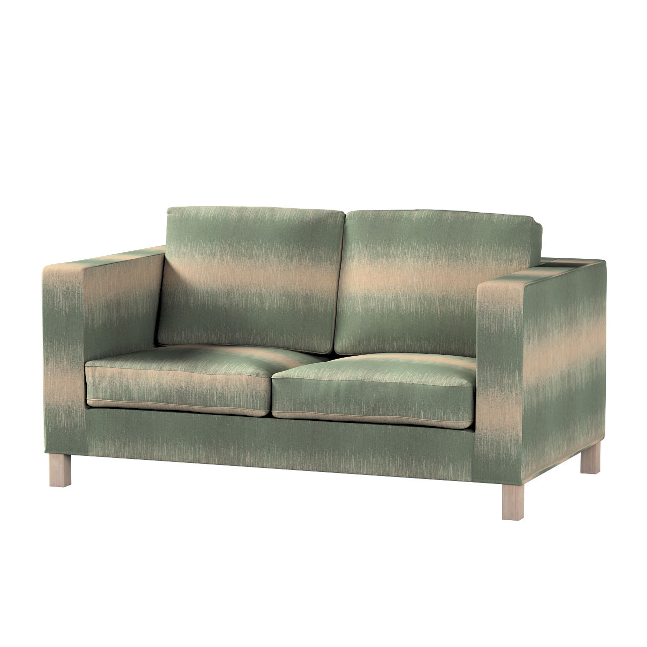 Bezug für Karlanda 2-Sitzer Sofa nicht ausklappbar, kurz, grün-beige, 60cm günstig online kaufen
