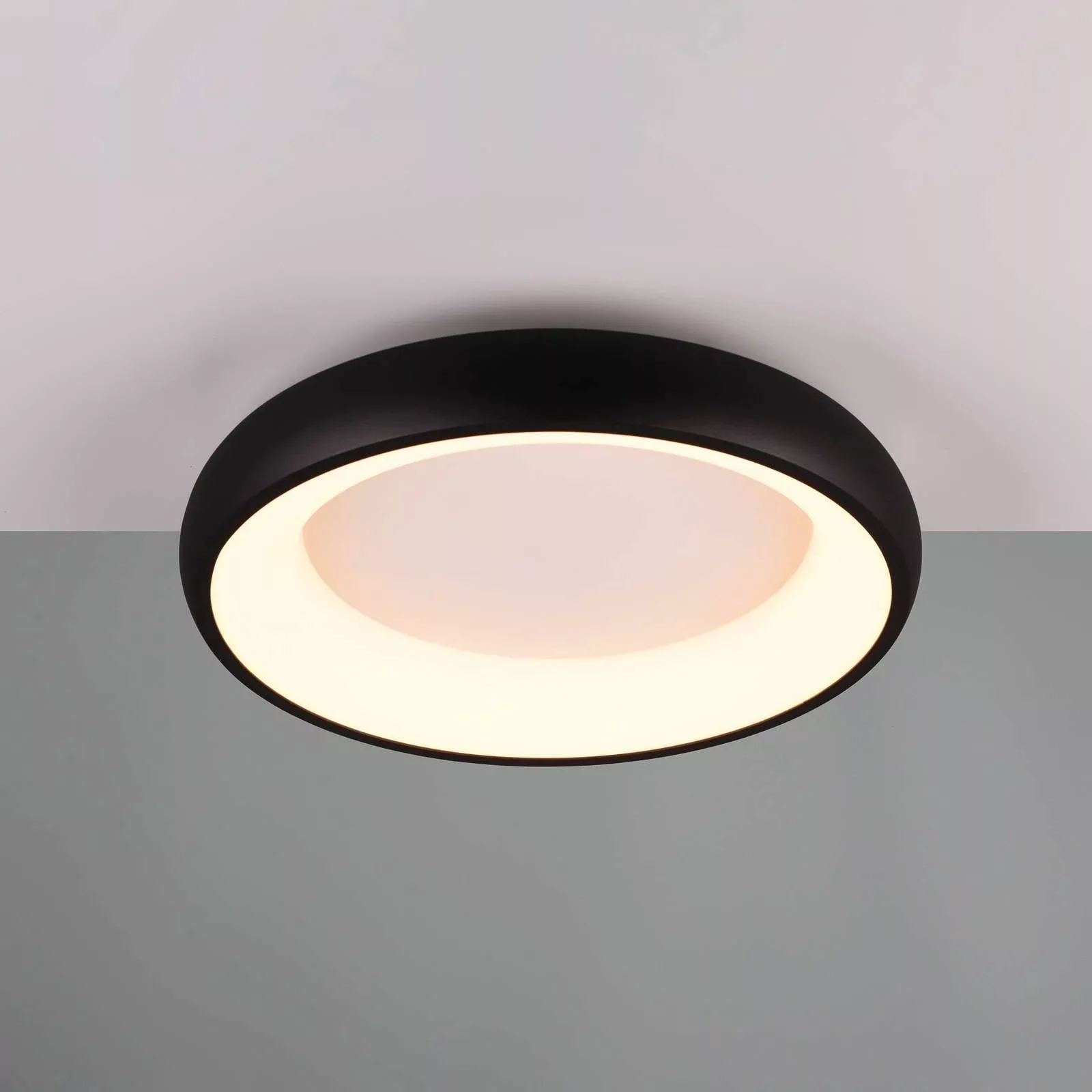 LED-Deckenlampe Cardona, Ø 46,5 cm, schwarz matt, Metall CCT günstig online kaufen