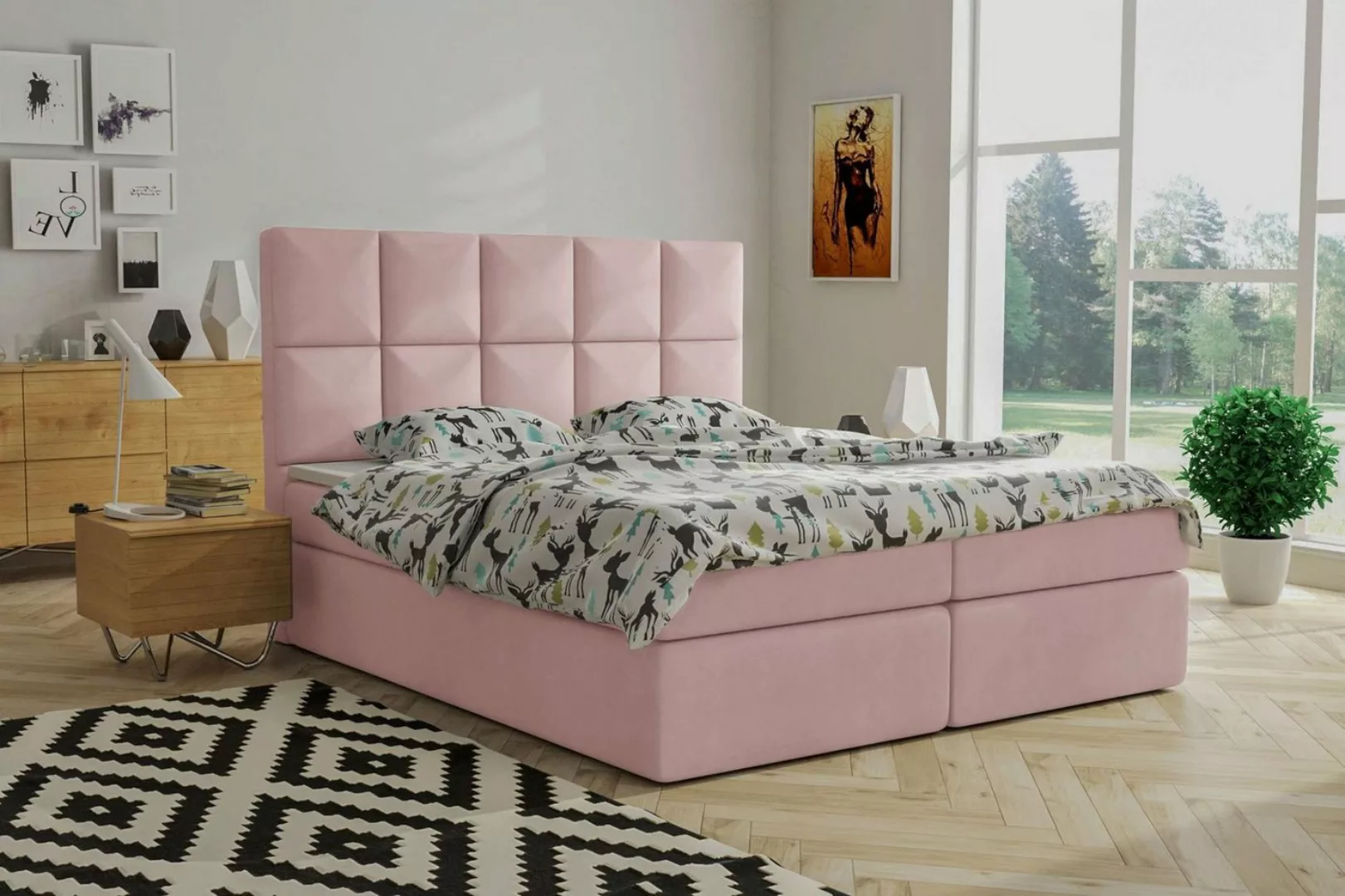 Stylefy Boxspringbett Spirit (Schlafzimmerbett, Bett), 140/160/180/200 x 20 günstig online kaufen