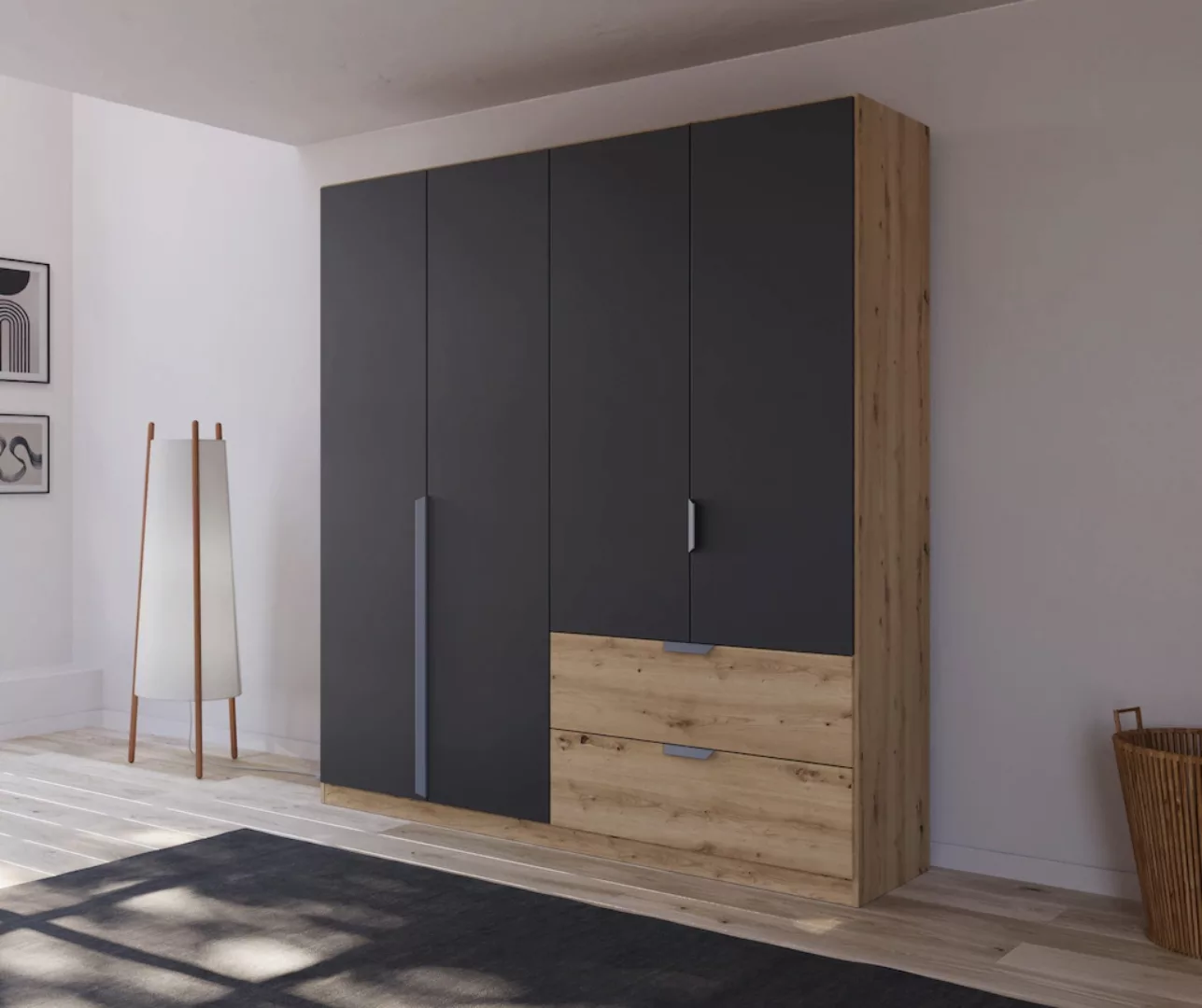 rauch Drehtürenschrank "Dark&Wood by Quadra Spin", im Industrial Style mit günstig online kaufen