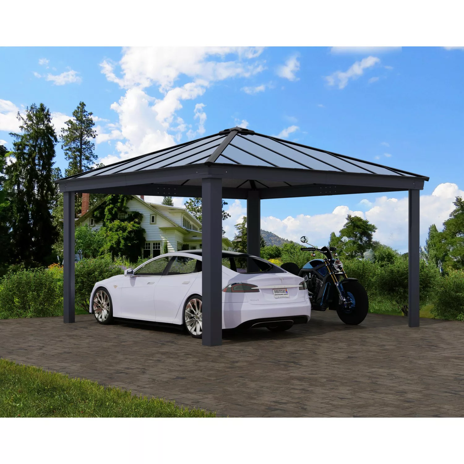 Palram - Canopia Carport Colorado 425 cm x 426 cm Grau günstig online kaufen