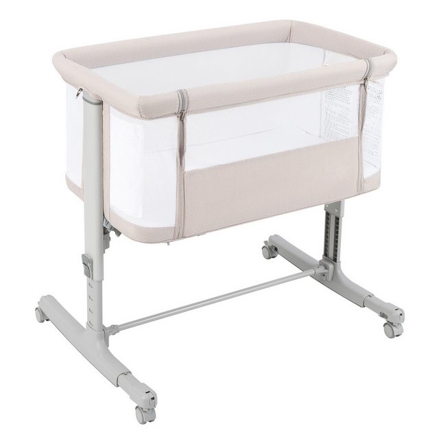 COSTWAY Beistellbett, 3 in 1 Babybett, Babywiege, 5-stufig höhenverstellbar günstig online kaufen