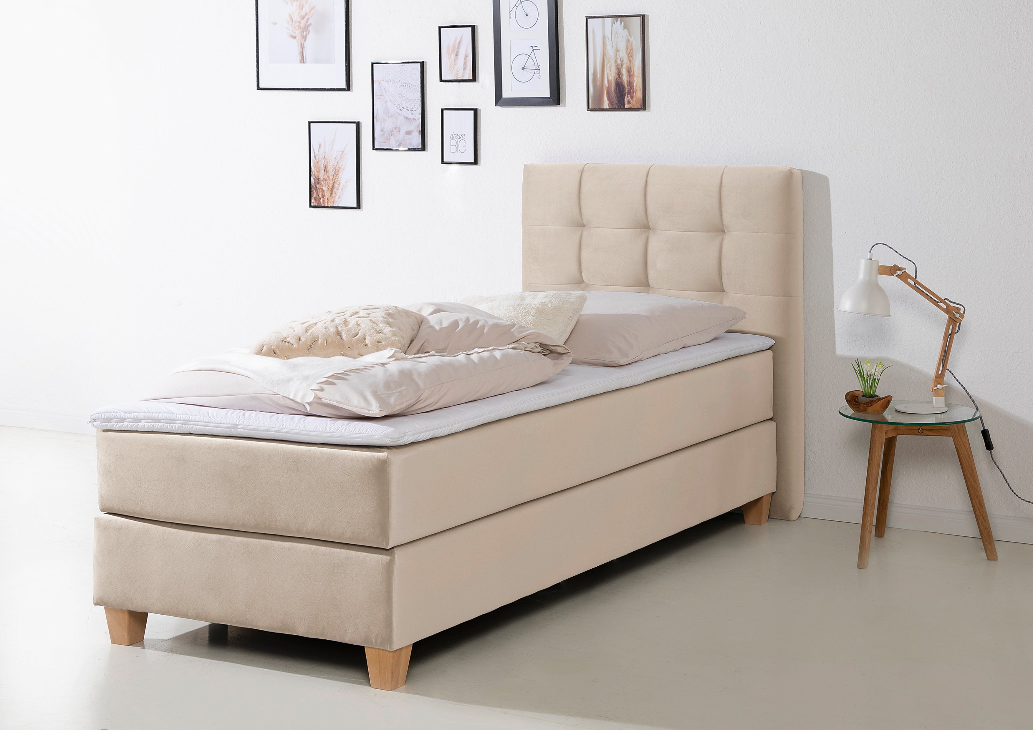 Home affaire Boxspringbett "Moulay", inkl. Topper, in 3 Härtegraden, TFK au günstig online kaufen