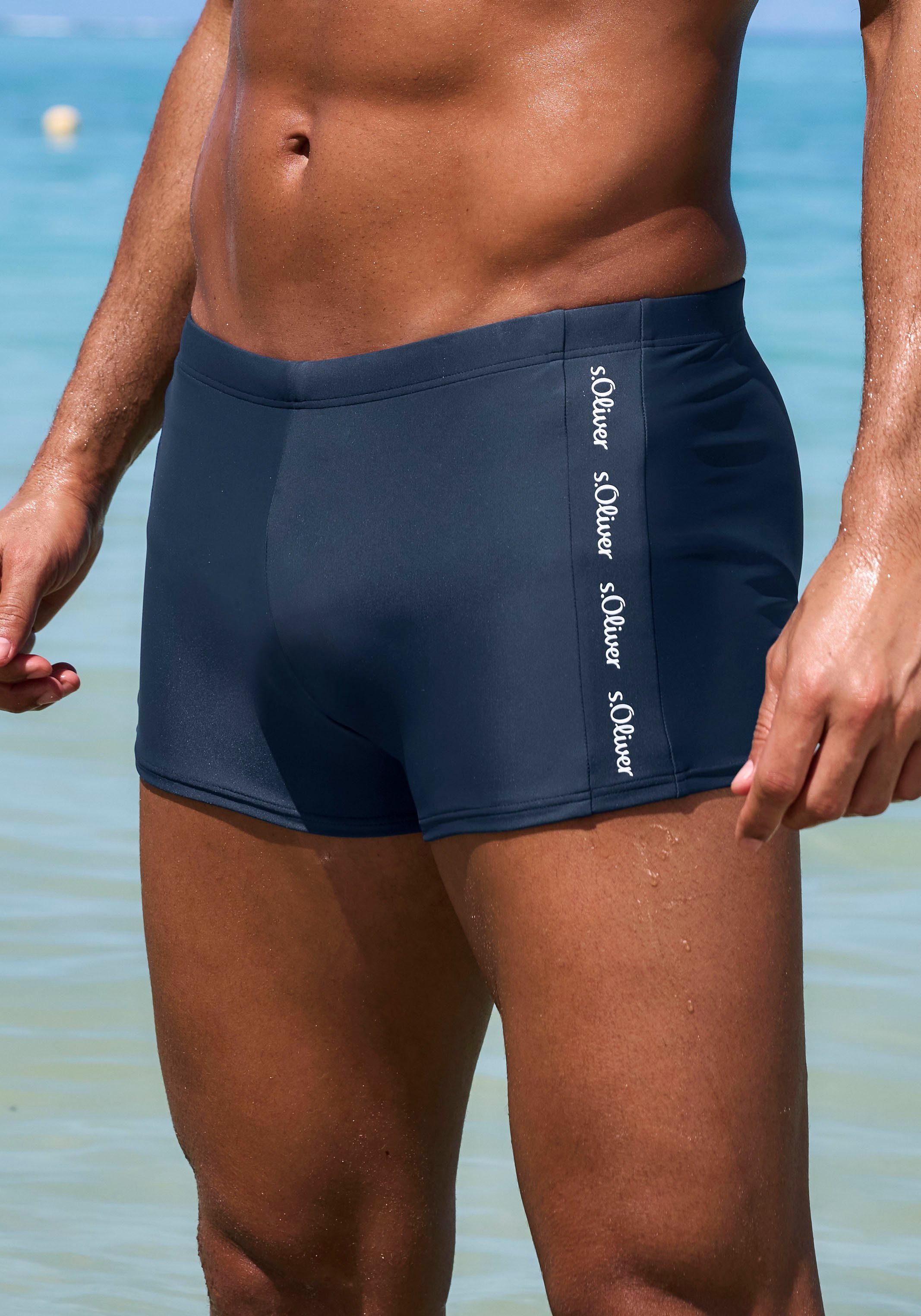 s.Oliver Boxer-Badehose mit Markenschriftzügen günstig online kaufen