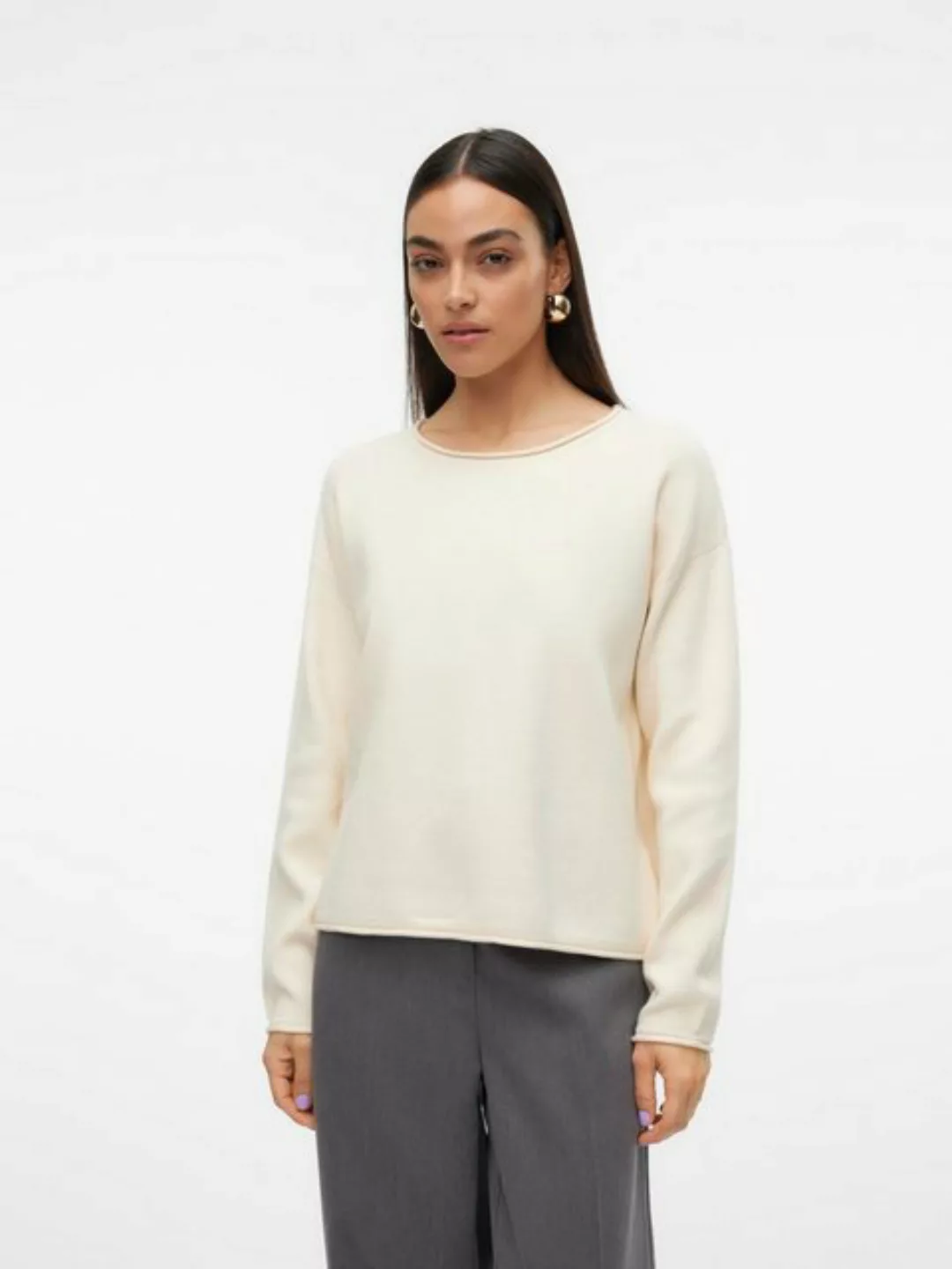 Vero Moda Strickpullover VMGOLD ROLL LS O-NECK PULLOVER GA günstig online kaufen