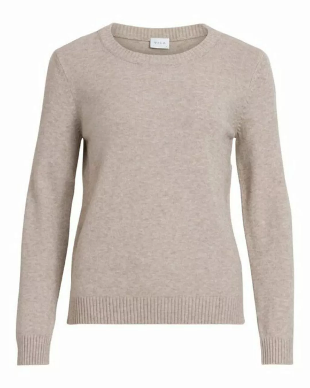 Vila Strickpullover Dünner Rundhals Strickpullover VIRIL 5641 in Beige günstig online kaufen