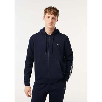 Lacoste  Strickjacken Contrast stripe zip through hoodie - navy blue günstig online kaufen