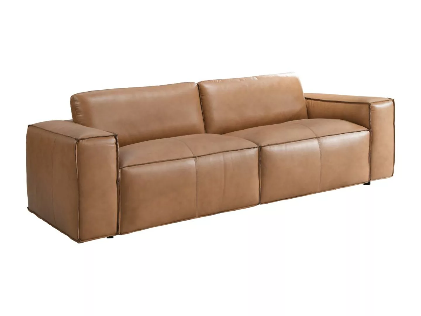 Sofa 3-Sitzer - Leder - Camelfarben - BERGONDI günstig online kaufen