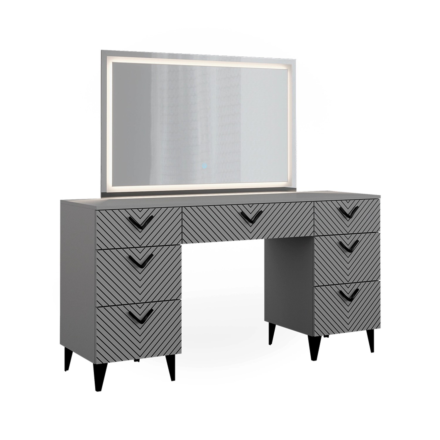 Vicco Schminktisch Anett, Grau, 150 cm günstig online kaufen