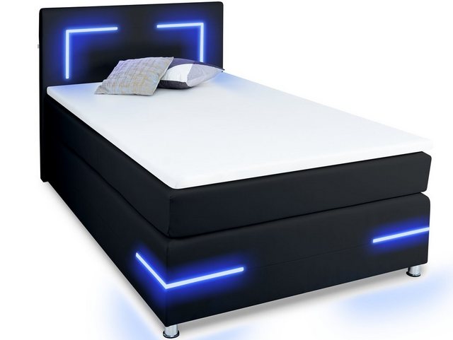 wonello Boxspringbett Lights 2.0, mit LED Beleuchtung und Topper, wahlweise günstig online kaufen