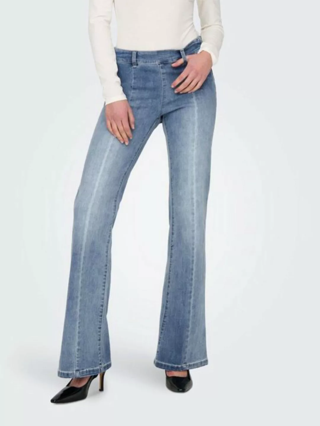ONLY Bootcut-Jeans ONLWAUW MID FLARED ZIP CUT DNM günstig online kaufen