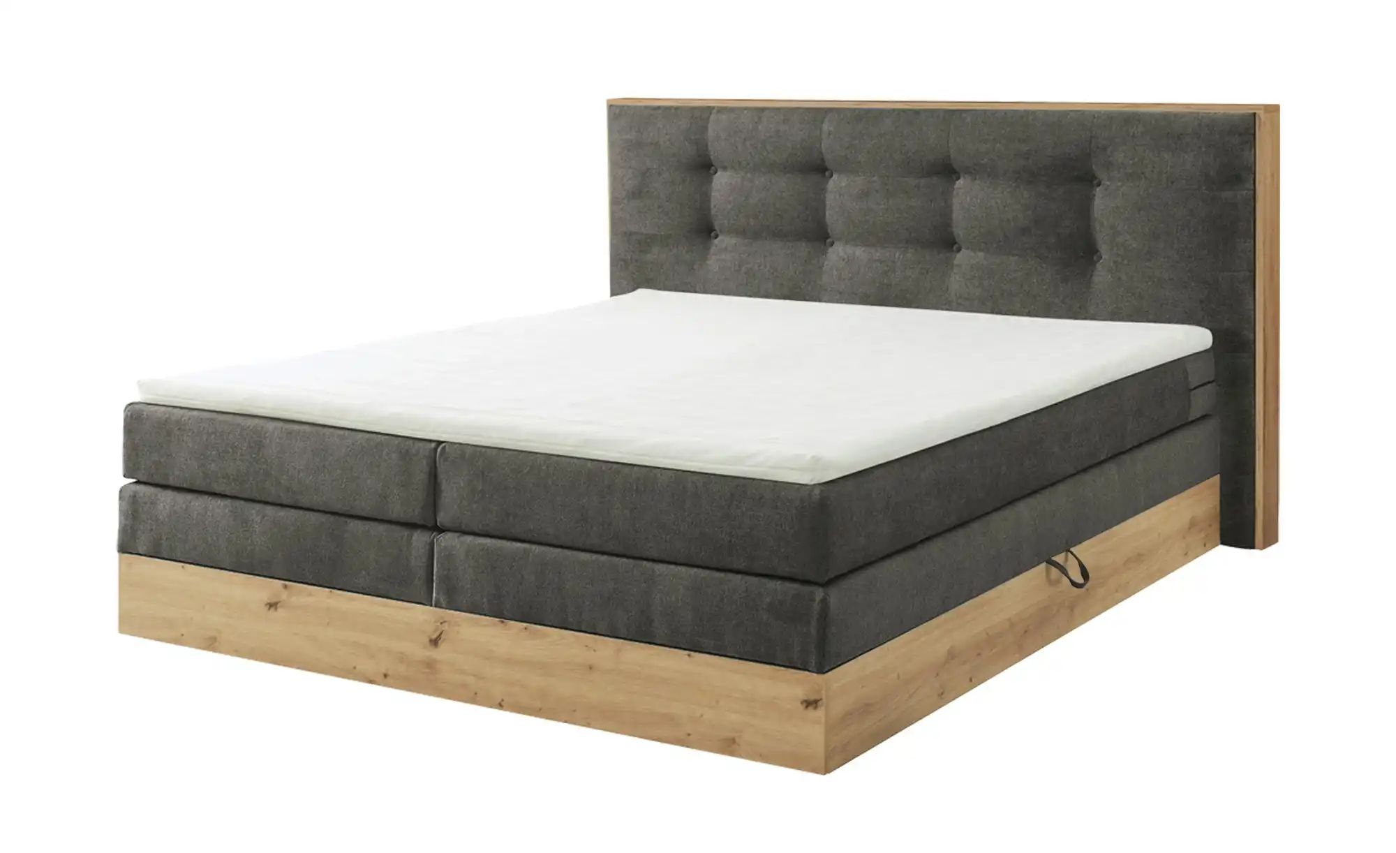 uno Boxspringbett mit Bettkasten Nox ¦ grau ¦ Maße (cm): B: 205 H: 114 Bett günstig online kaufen