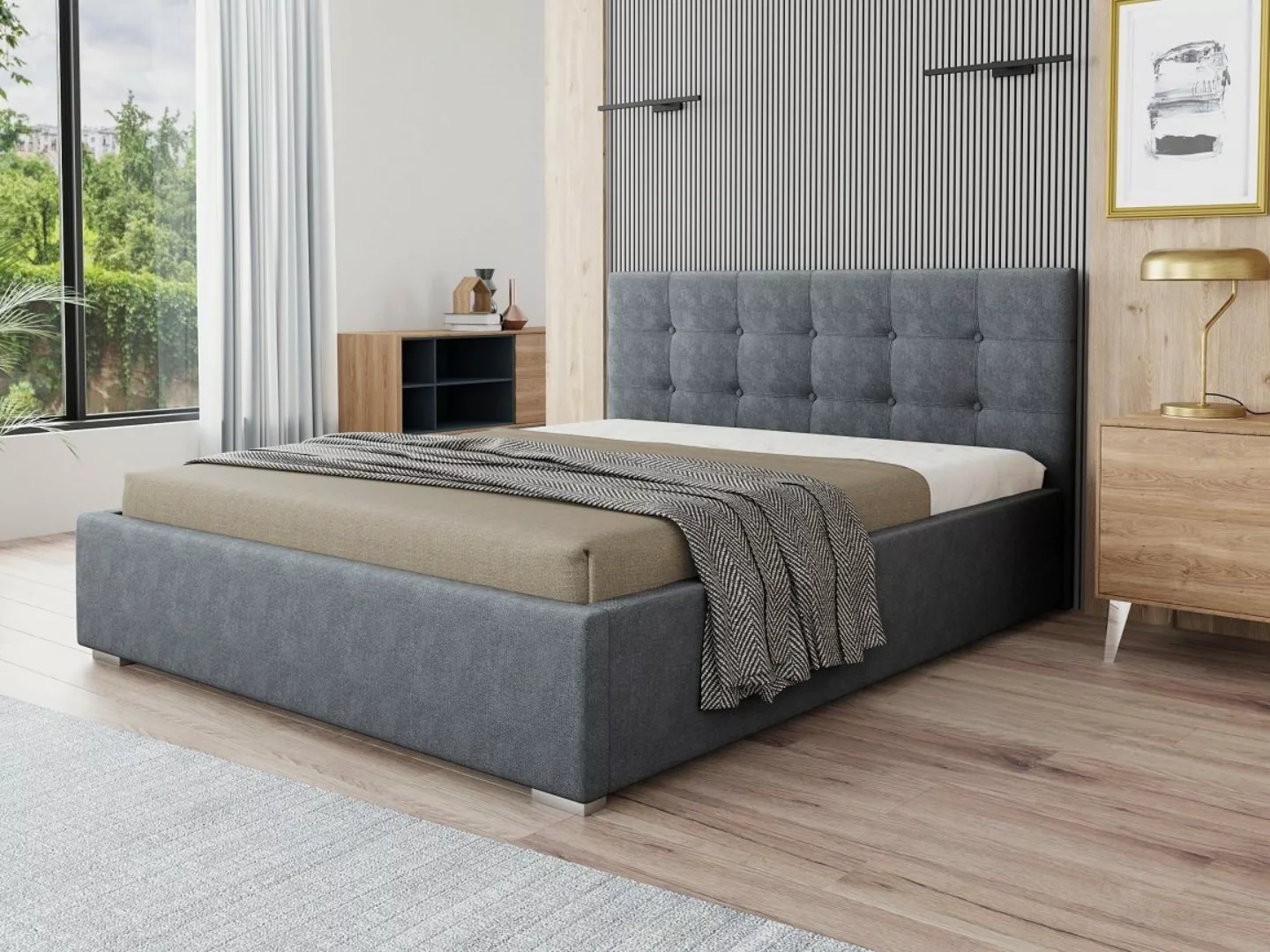 Deine Möbel 24 Polsterbett AMARO Bett Ehebett inkl. Bettkasten und Lattenro günstig online kaufen