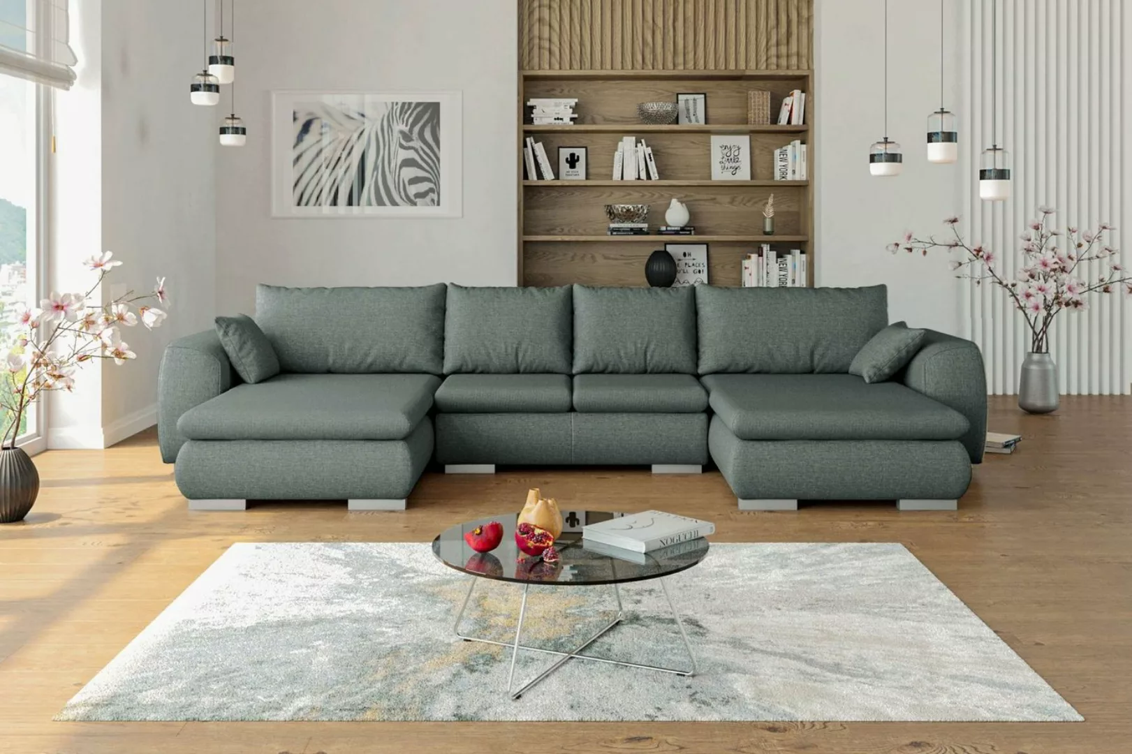 99rooms Wohnlandschaft Clemens, Sofa, U-Form, Wellenfederung günstig online kaufen