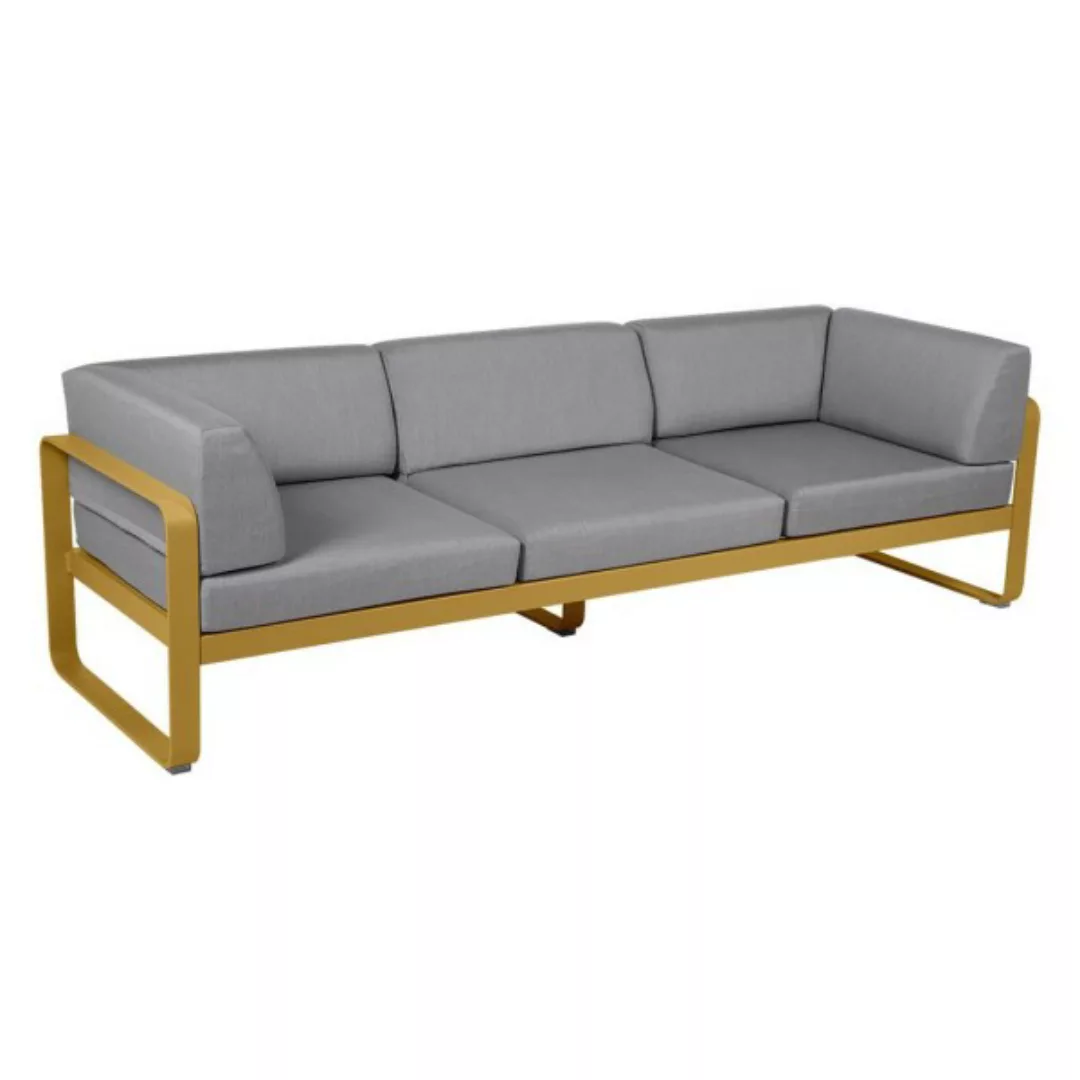 Bellevie 3-Sitzer Club Sofa Outdoor D2 Lebkuchen 79 Flanellgrau günstig online kaufen