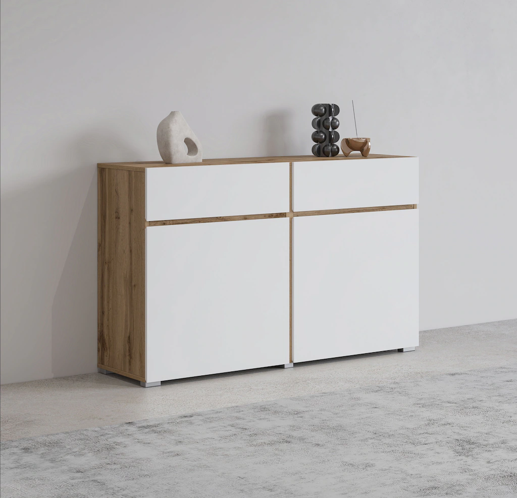 INOSIGN Sideboard "Cross,Breite 119,5 cm, moderne grifflose Kommode,2 Türen günstig online kaufen