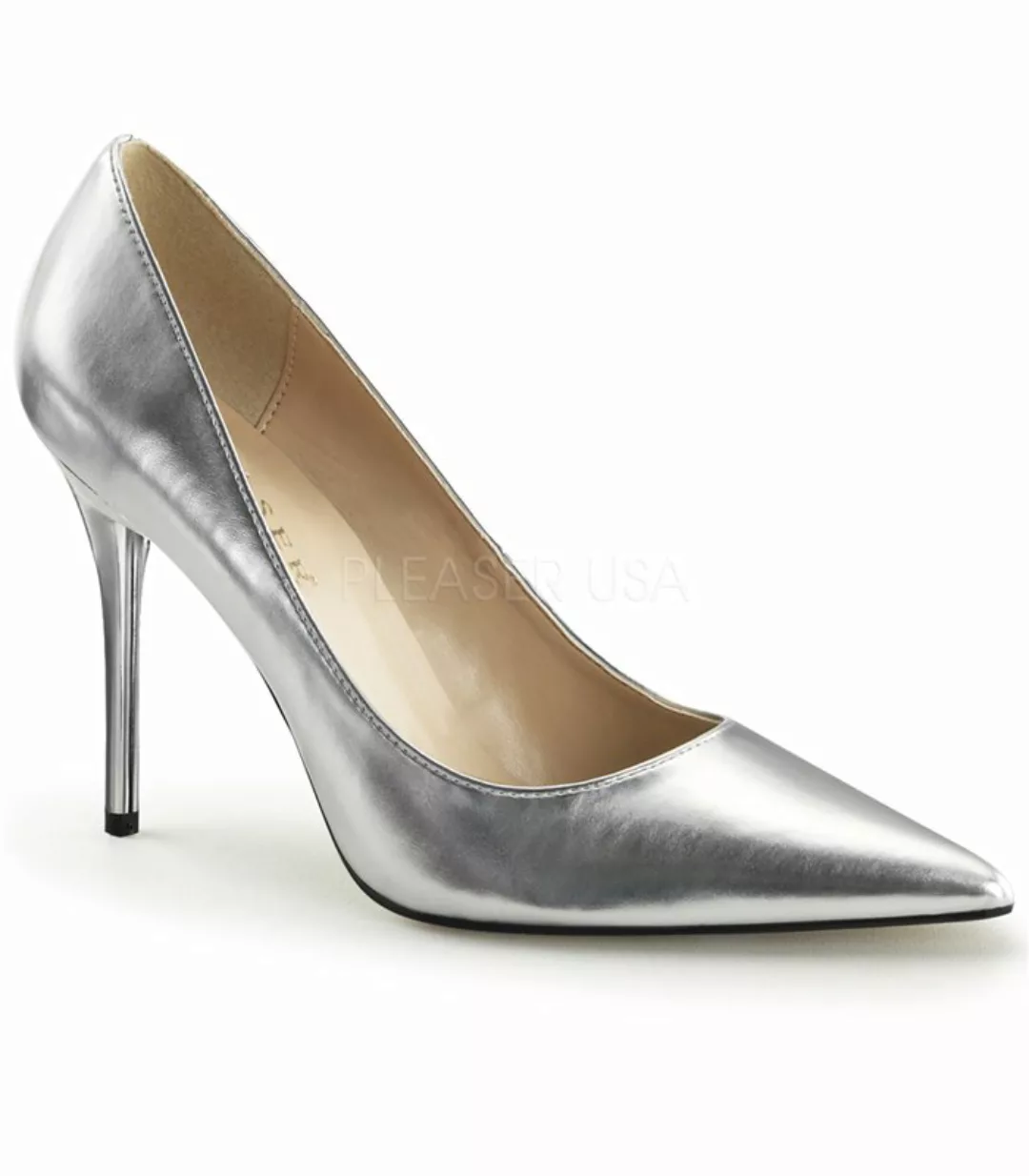 Stiletto Pumps CLASSIQUE-20 - PU Silber Metallic (Schuhgröße: EUR 46) günstig online kaufen