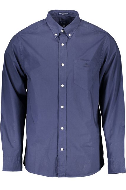 Gant Langarmhemd Bio-Baumwolle Herrenhemd Blau: Regular-Fit, Button-Down, S günstig online kaufen