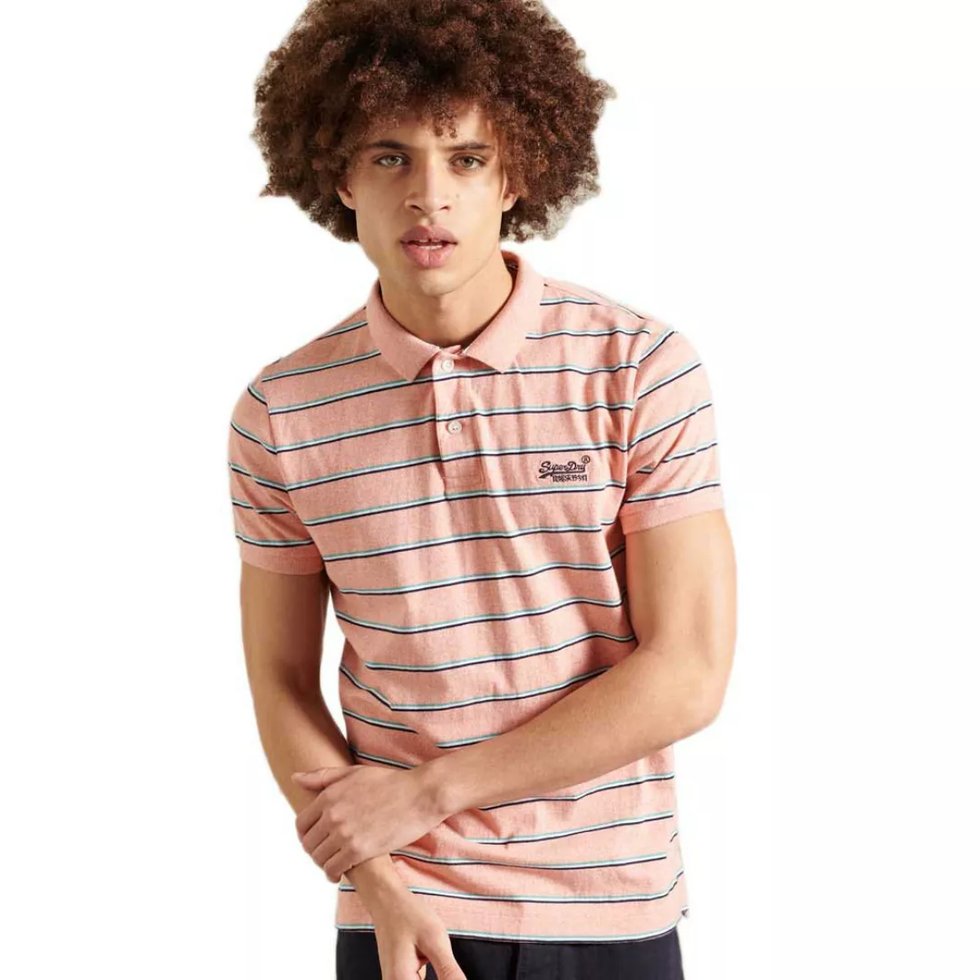 Superdry Vintage Feeder Stripe Kurzarm-poloshirt XL Desert Pink Grit günstig online kaufen