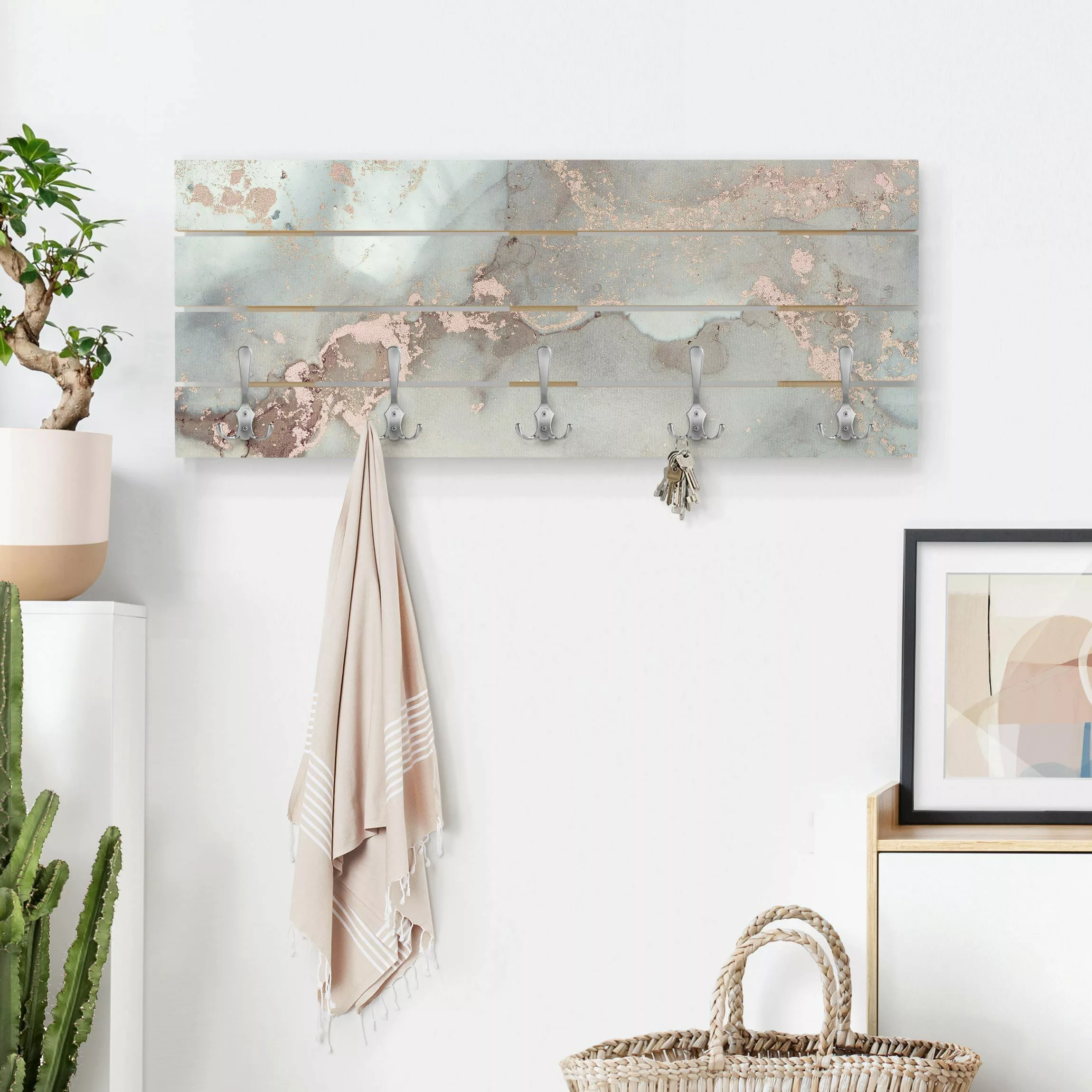 Wandgarderobe Farbexperimente Marmor Pastell und Gold günstig online kaufen
