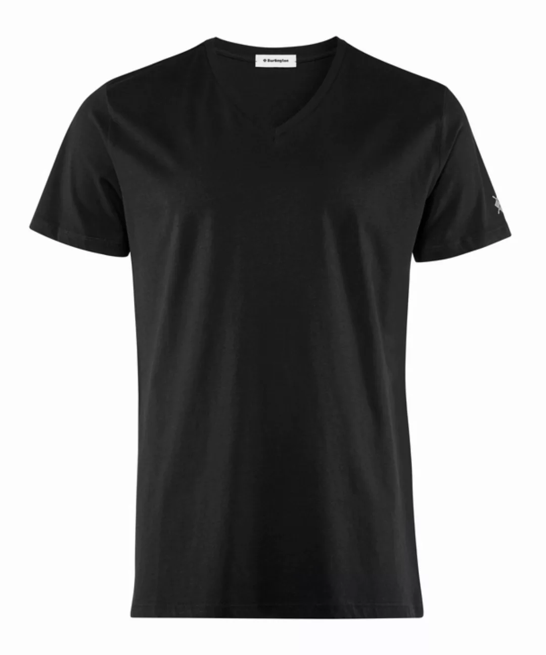 Burlington Herren T-Shirt V-Ausschnitt, XL, Schwarz, Raute, Baumwolle, 2169 günstig online kaufen