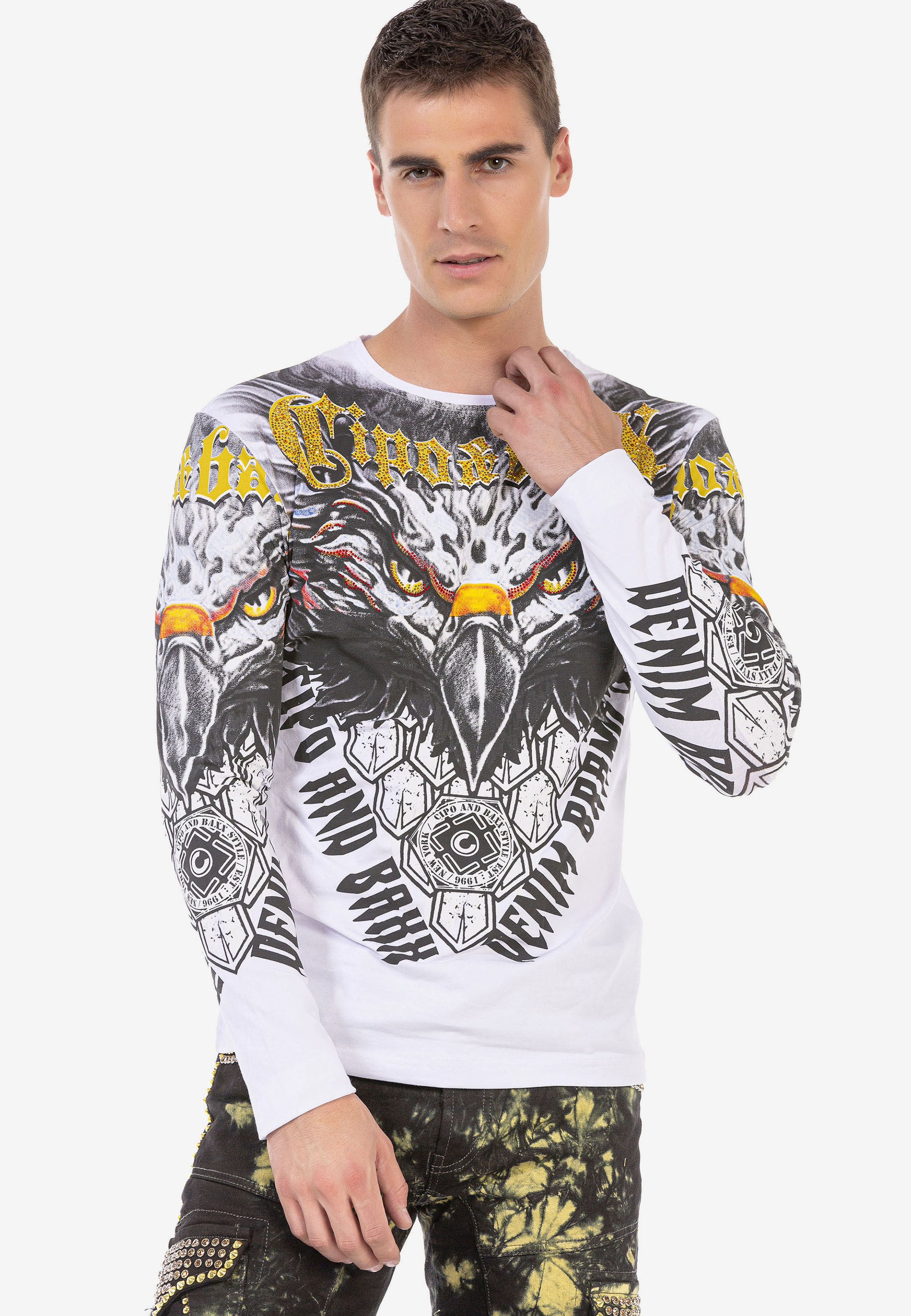 Cipo & Baxx Langarmshirt, mit coolem Adler-Print günstig online kaufen