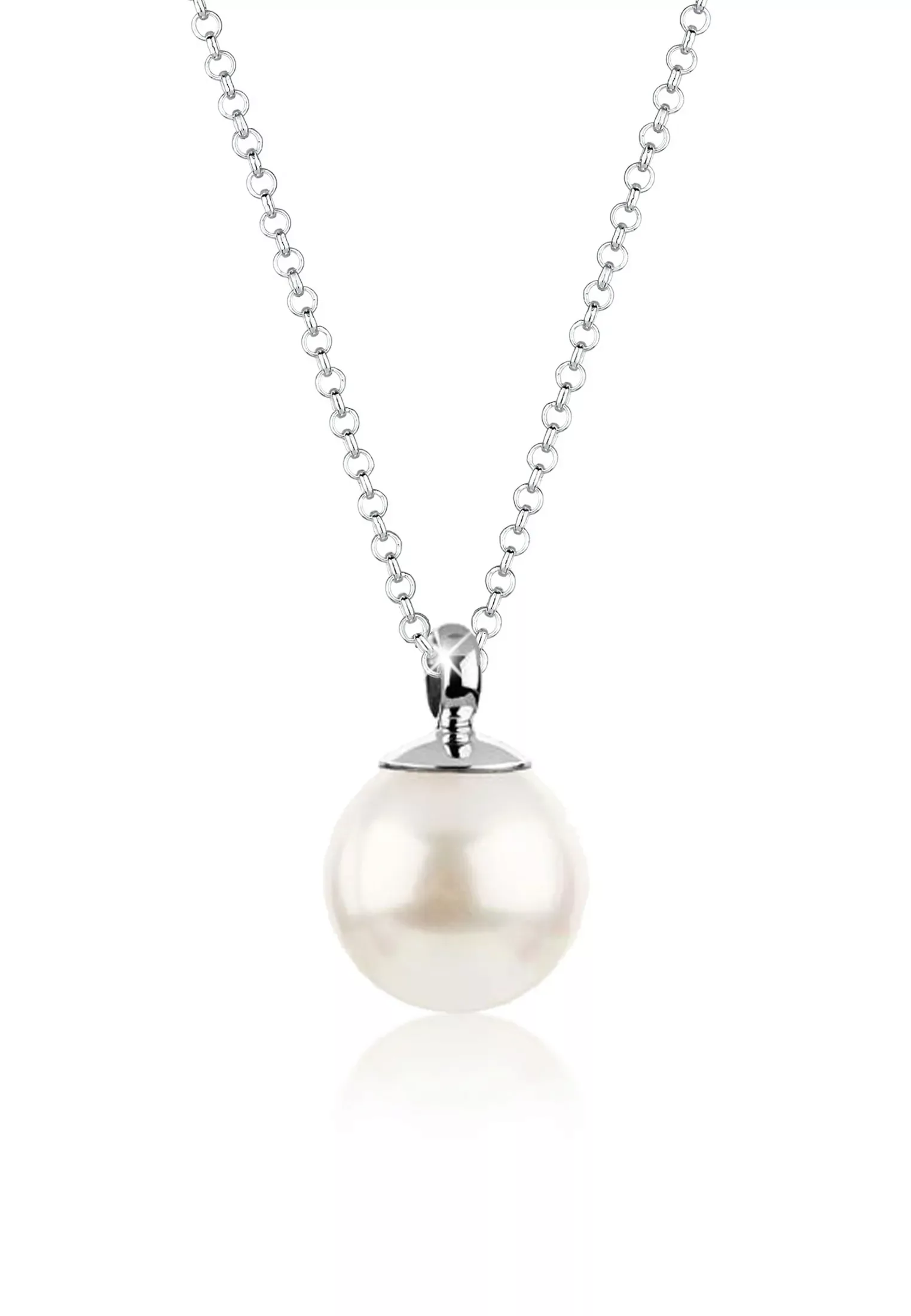 Nenalina Perlenkette "Muschelkernperle Perlen-Anhänger Rund 925 Silber" günstig online kaufen