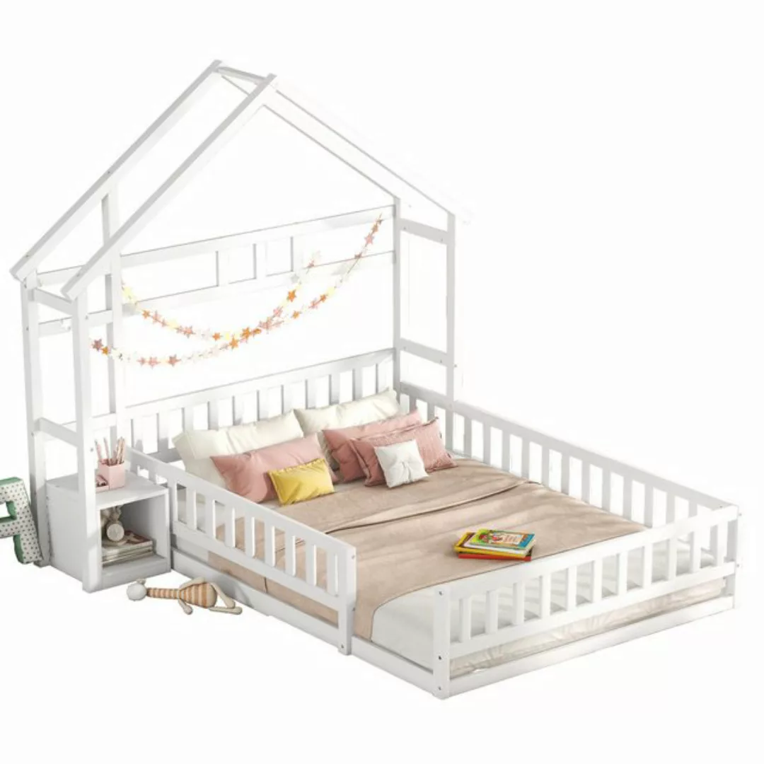 DOPWii Jugendbett 140x200cm Kinderbetten,Flachbetten,Hausbetten mit Gelände günstig online kaufen