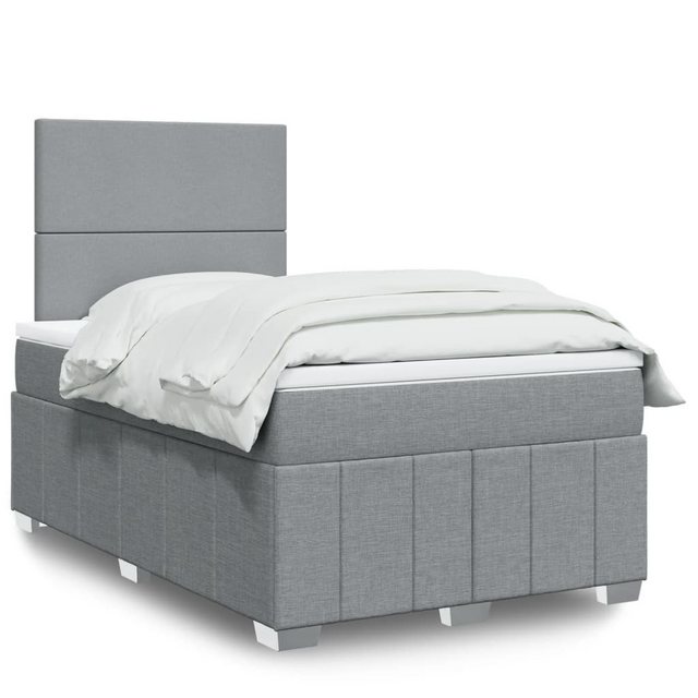 vidaXL Boxspringbett, Boxspringbett mit Matratze Hellgrau 120x200 cm Stoff günstig online kaufen