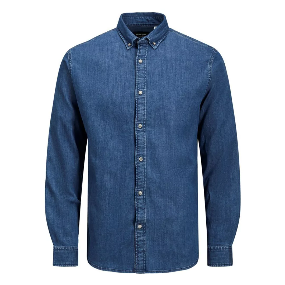 Jack & Jones Leon Stretch Denim Slim Fit Langarm Hemd XS Medium Blue Denim günstig online kaufen