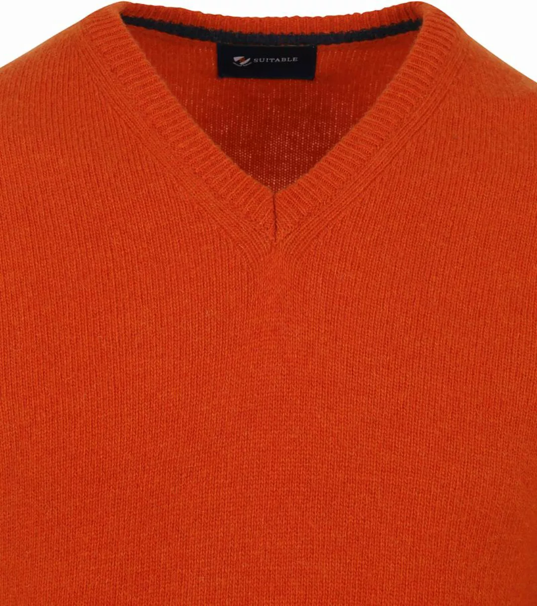 Suitable Pullover Wolle V-Neck Orange - Größe M günstig online kaufen