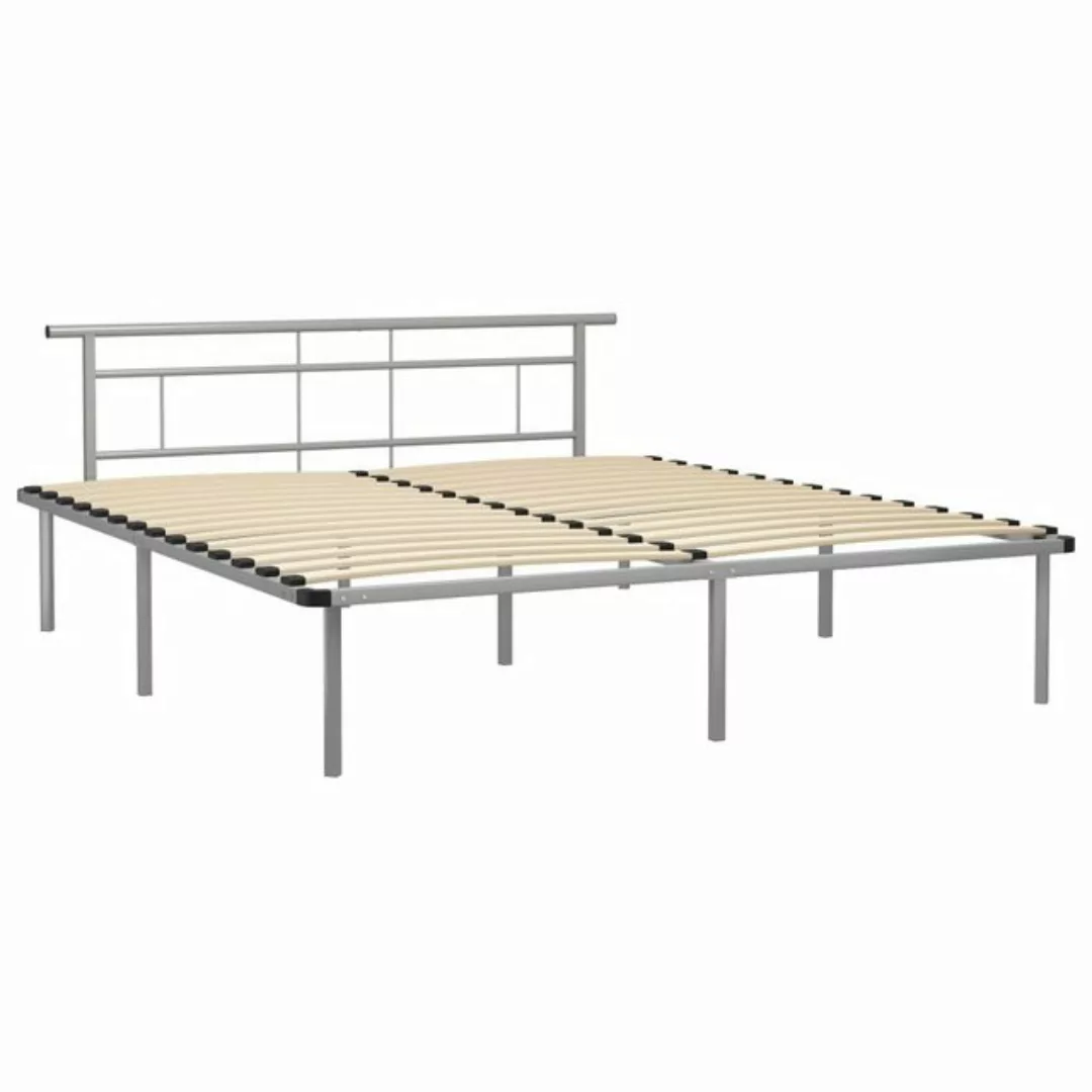 furnicato Bettgestell Grau Metall 200x200 cm (1-tlg) günstig online kaufen