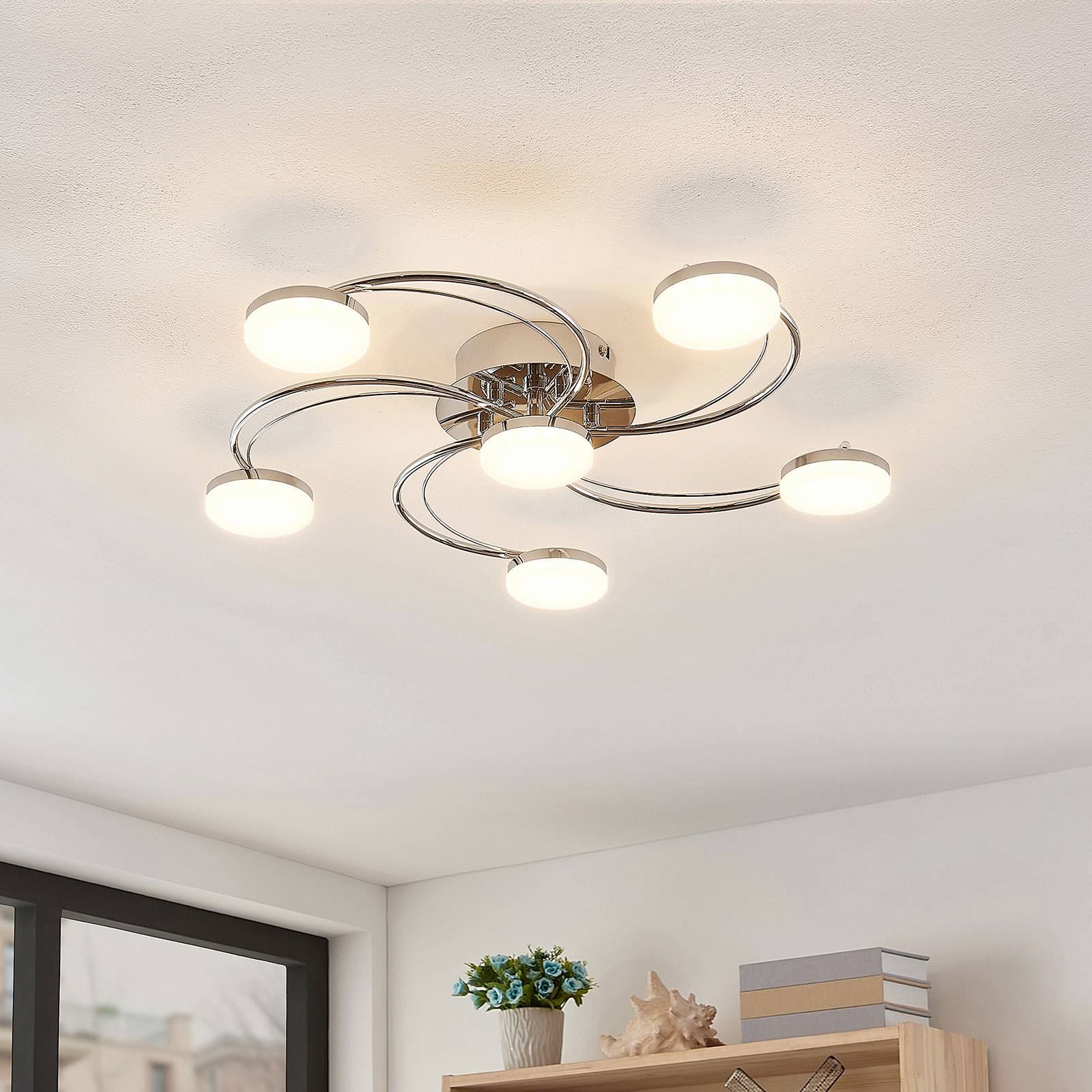 Lindby Rouven LED-Deckenleuchte, Spiralform, 6-fl. günstig online kaufen