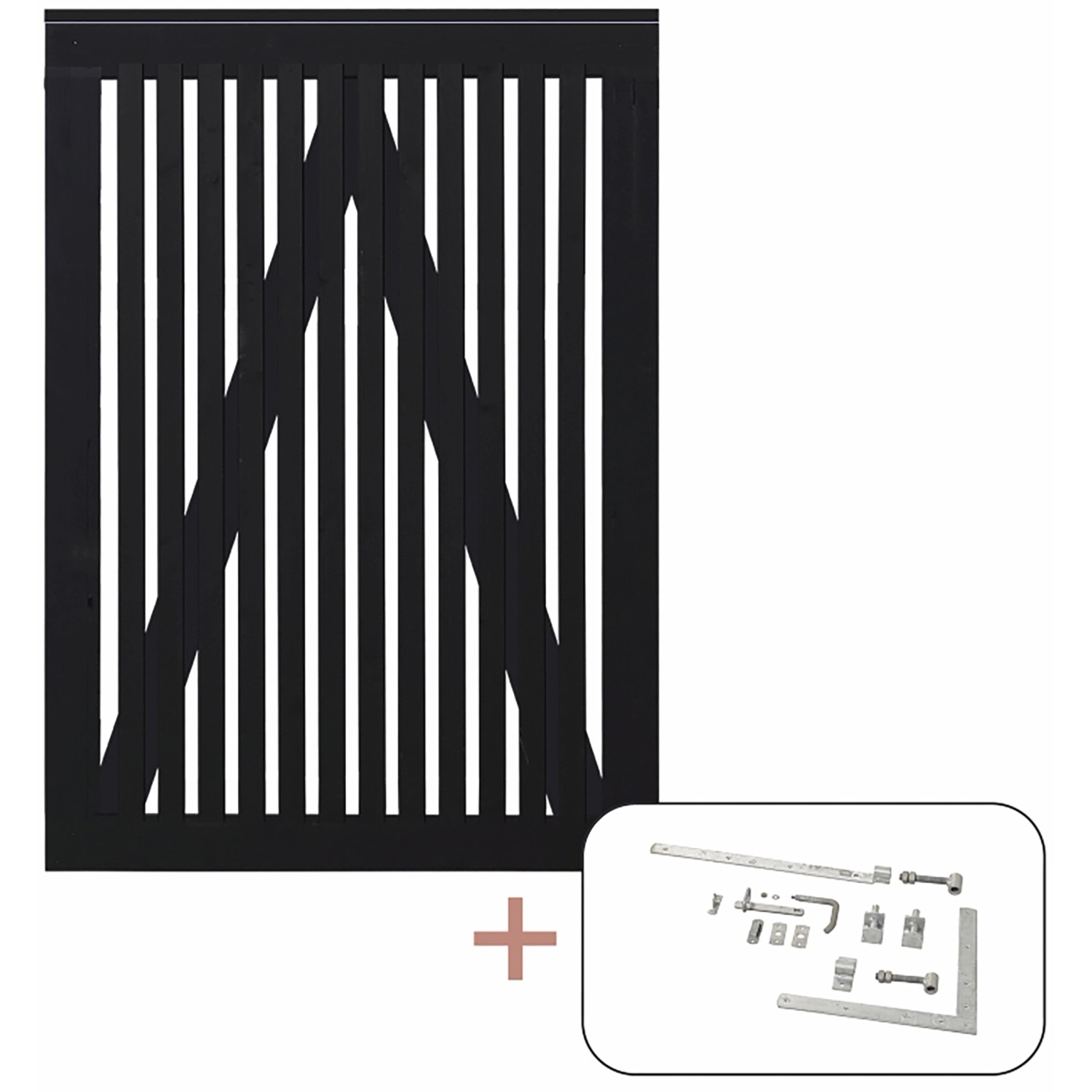 Plus Holz Einzeltor Sendai Nadelholz Schwarz 100 cm x 140 cm günstig online kaufen