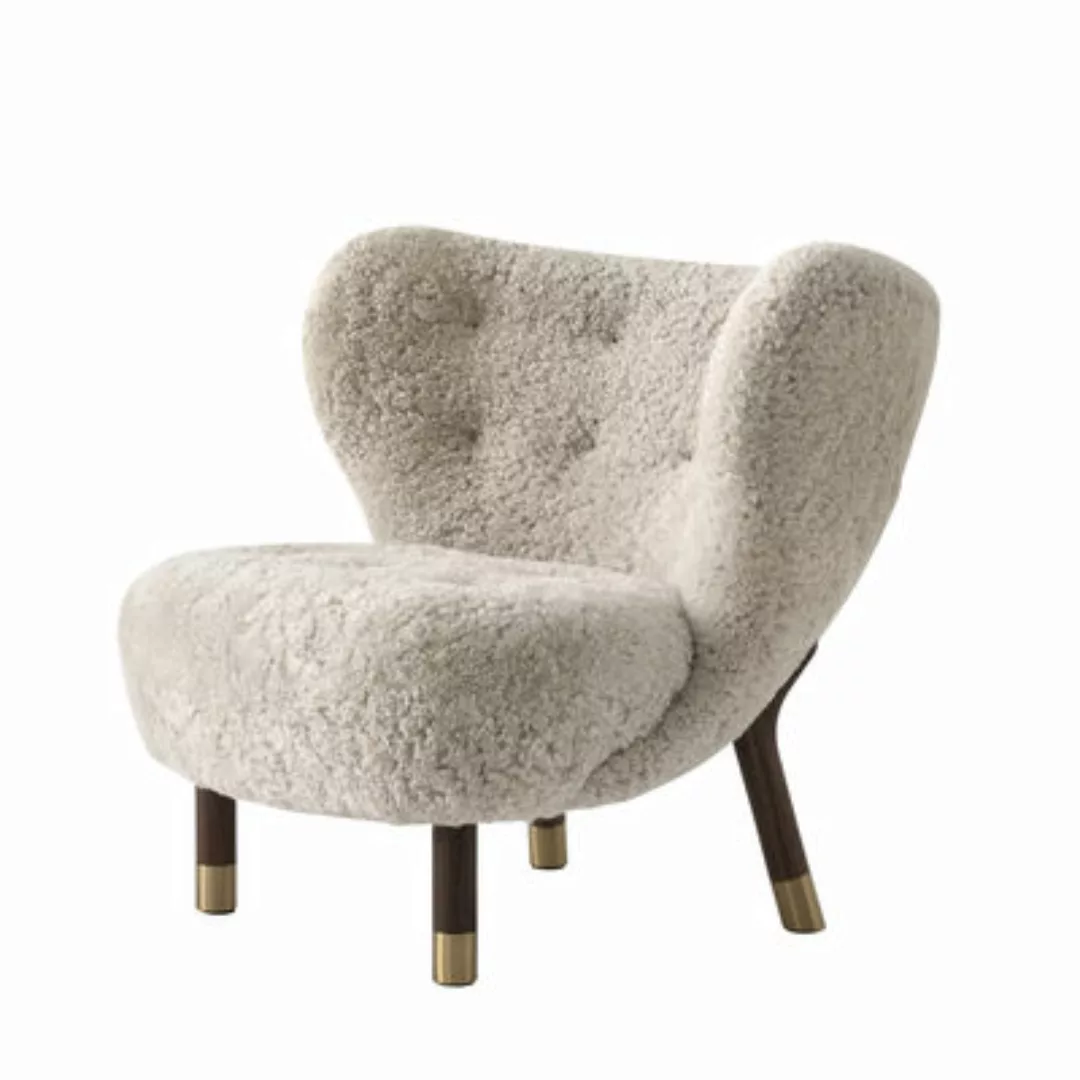 Gepolsterter Sessel Little Petra VB1 textil beige / 1938 - Schaffell / Limi günstig online kaufen