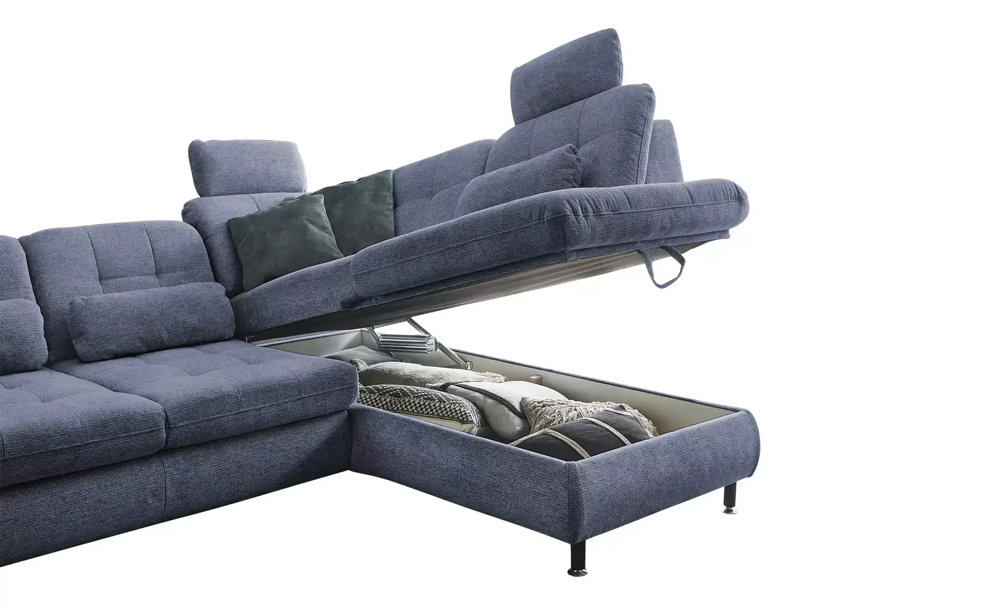 Lounge Collection Ecksofa  LIORA ¦ blau ¦ Maße (cm): B: 242 H: 99 T: 210.0 günstig online kaufen