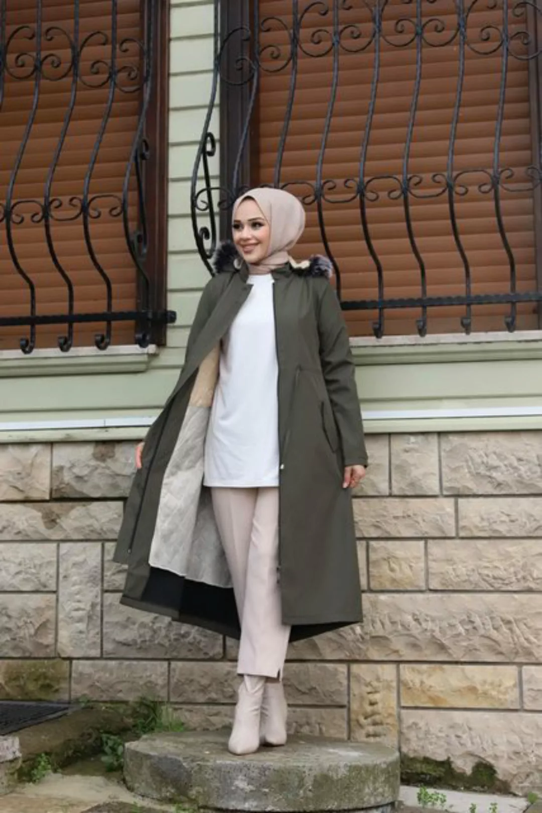 MİSSKAYLE Winterjacke Verdeckter Knopfleistenmantel günstig online kaufen