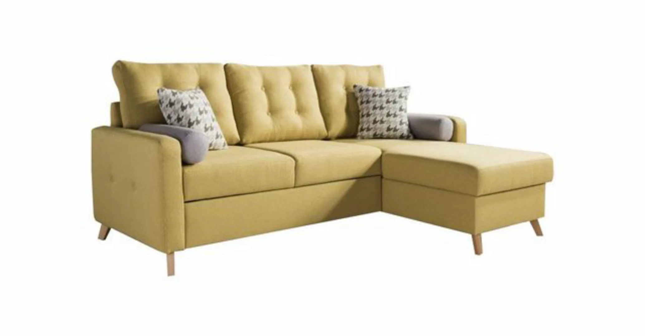 JVmoebel Ecksofa L-Form Bettfunktion Stoff Ecksofa Sofa Couch Design Couch günstig online kaufen