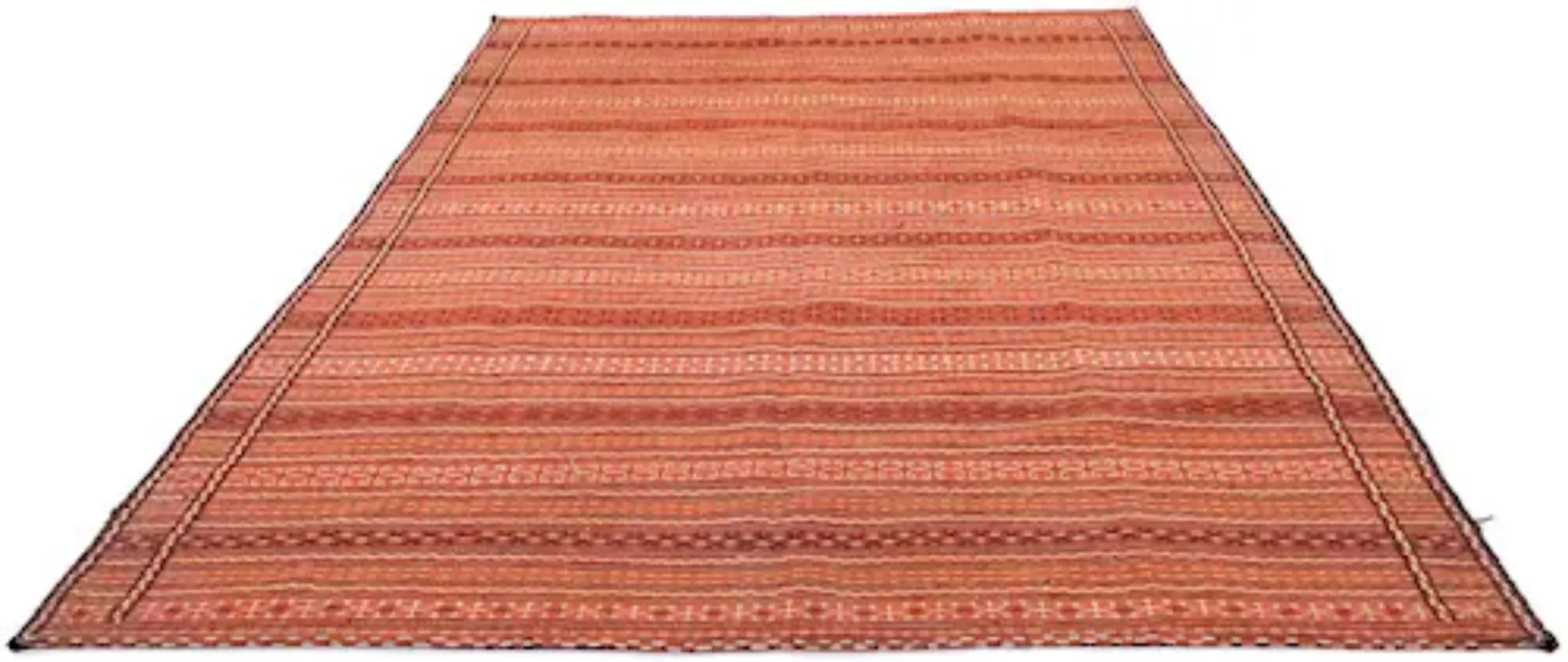 morgenland Wollteppich »Kelim Fars Teppich handgewebt orange«, rechteckig, günstig online kaufen