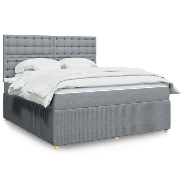 vidaXL Bettgestell Boxspringbett mit Matratze Hellgrau 180x200 cm Stoff Bet günstig online kaufen