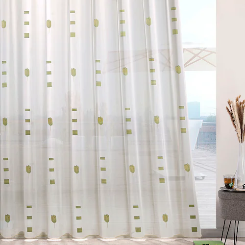 Weckbrodt Gardine »Ruby«, (1 St.), Webscherli, Bedruckt, Allover,Floral, ha günstig online kaufen
