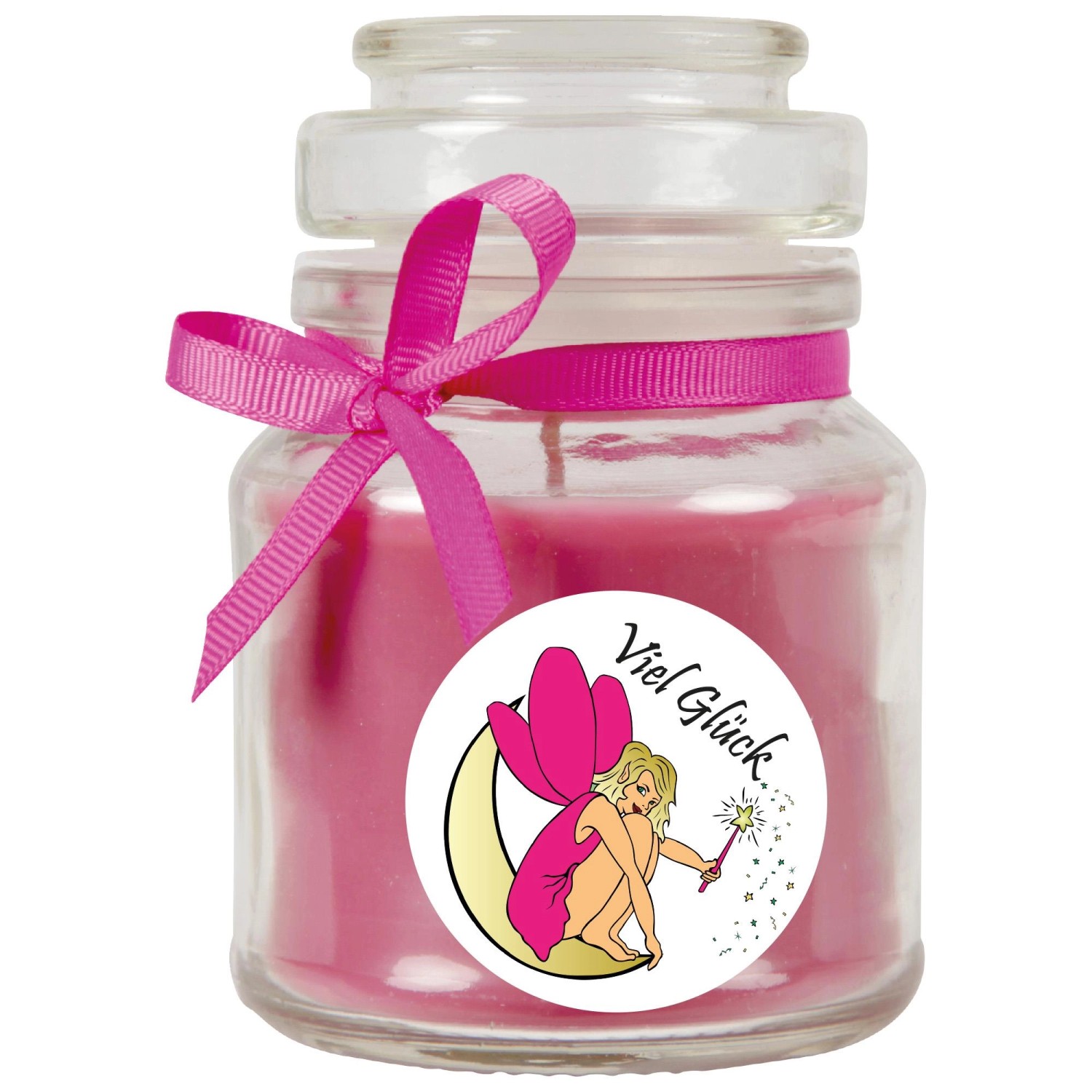 HS Candle Duftkerze & Bonbon Glas Viel Glück Lavendel Lila günstig online kaufen