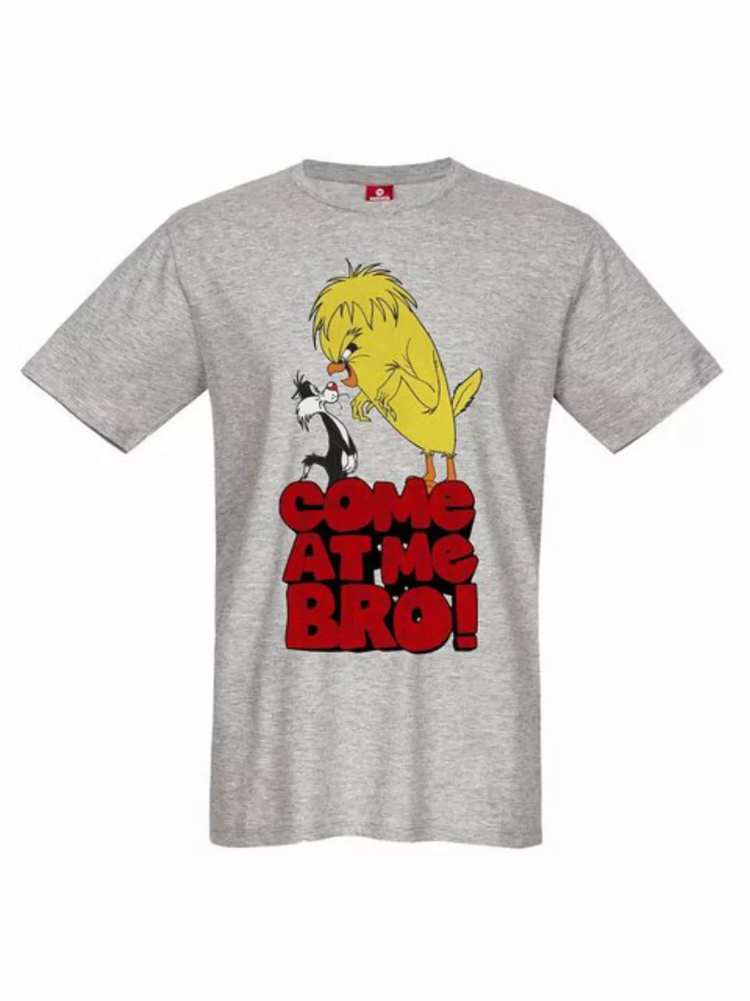 Looney Tunes Come At Me Bro Herren T-Shirt grau meliert günstig online kaufen