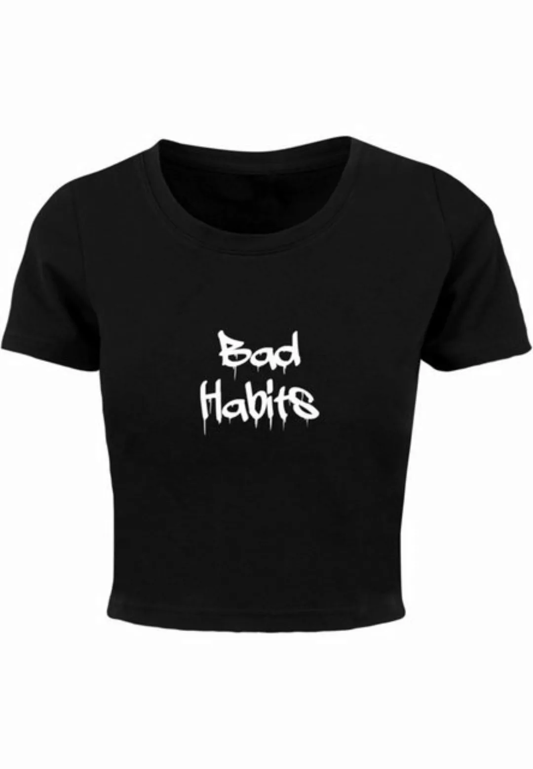 Merchcode T-Shirt Merchcode Damen Ladies Bad Habits Cropped Tee (1-tlg) günstig online kaufen