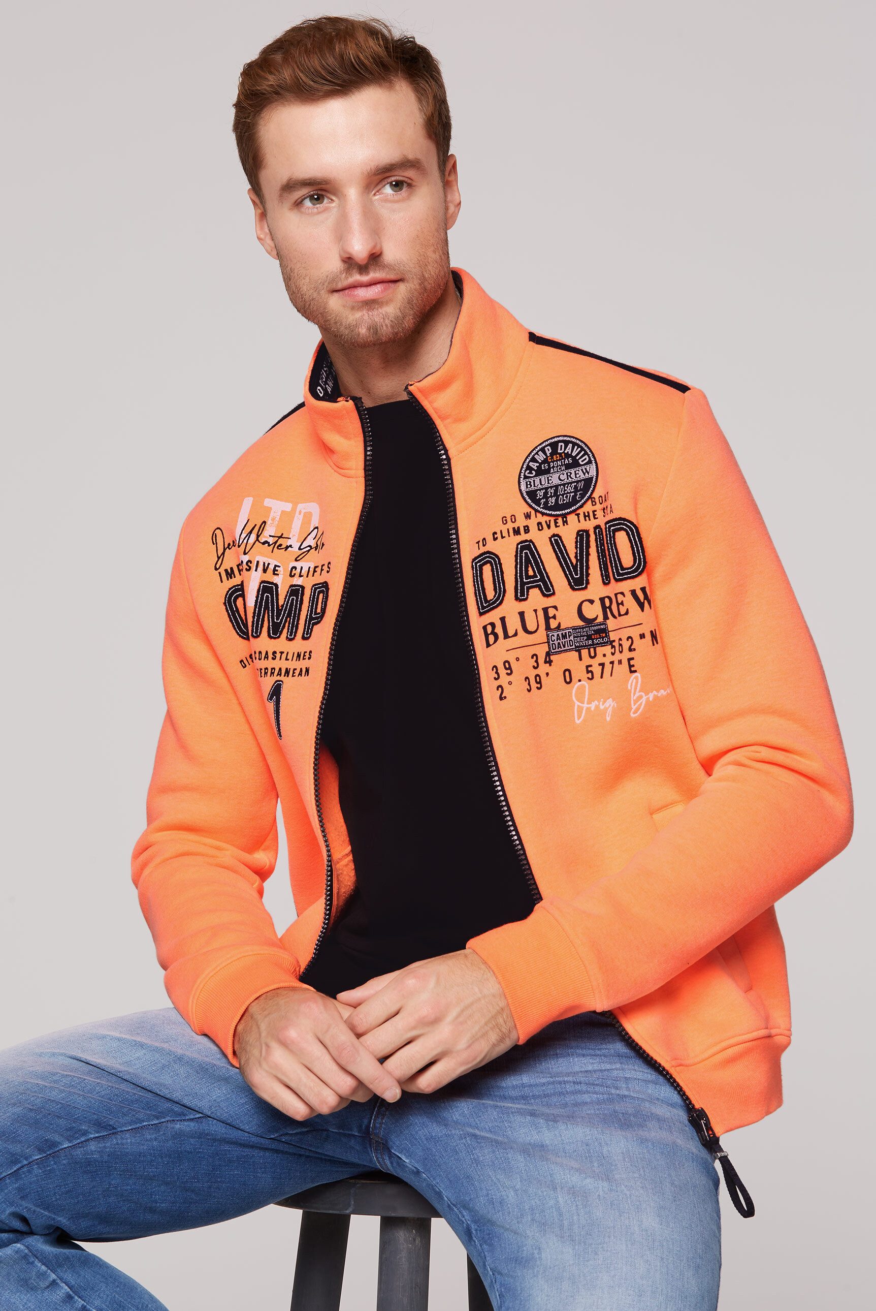 CAMP DAVID Sweatjacke mit Stehkragen günstig online kaufen